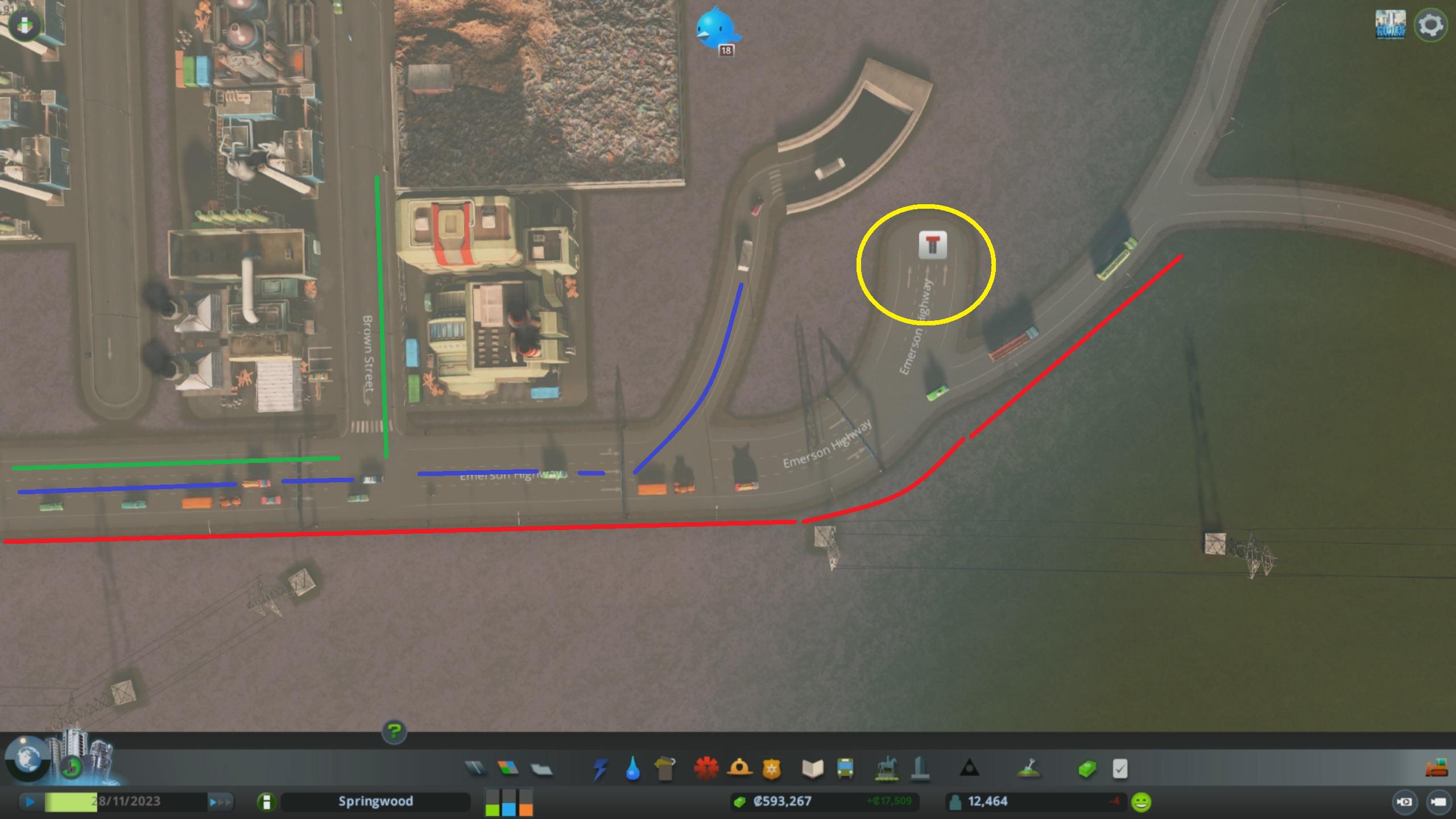 It might look strange, but a single dead end forces traffic to use all