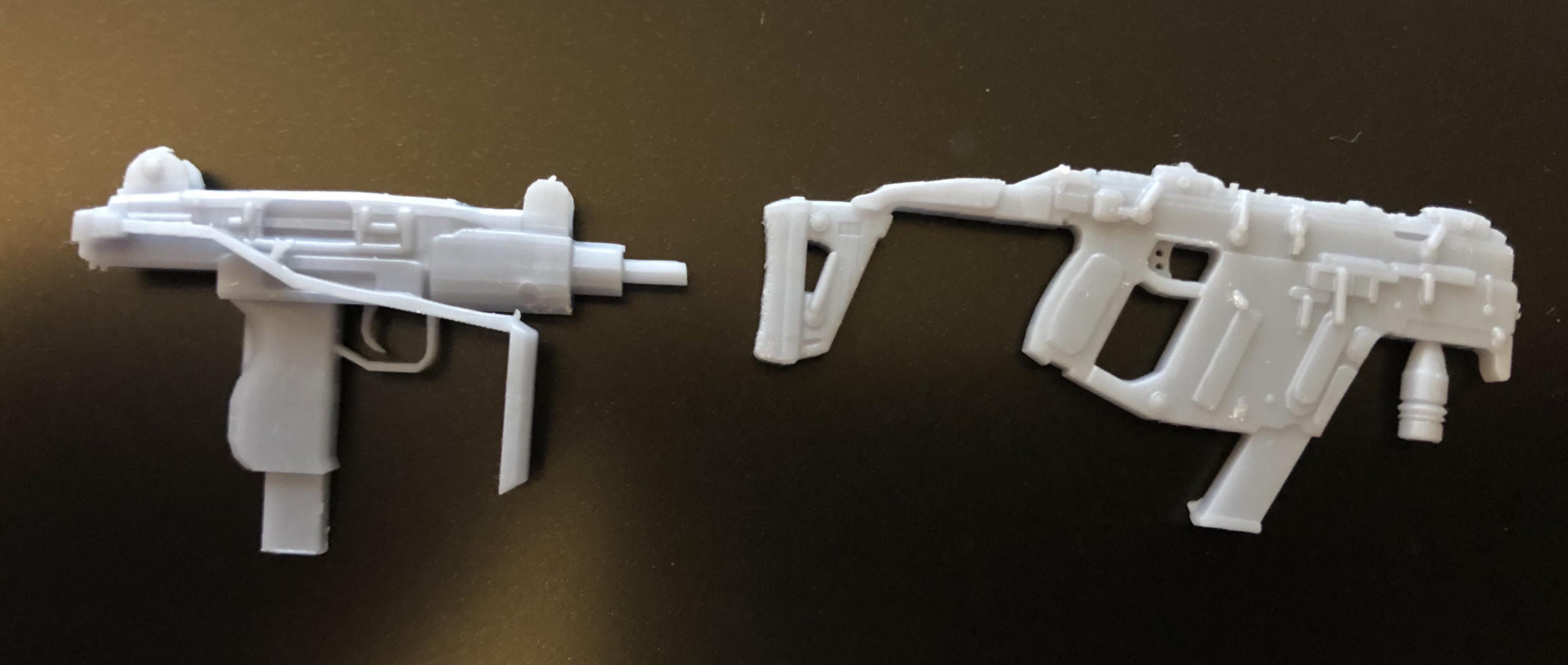 3D printed some perfect sized guns for the Classified line. Thinking of