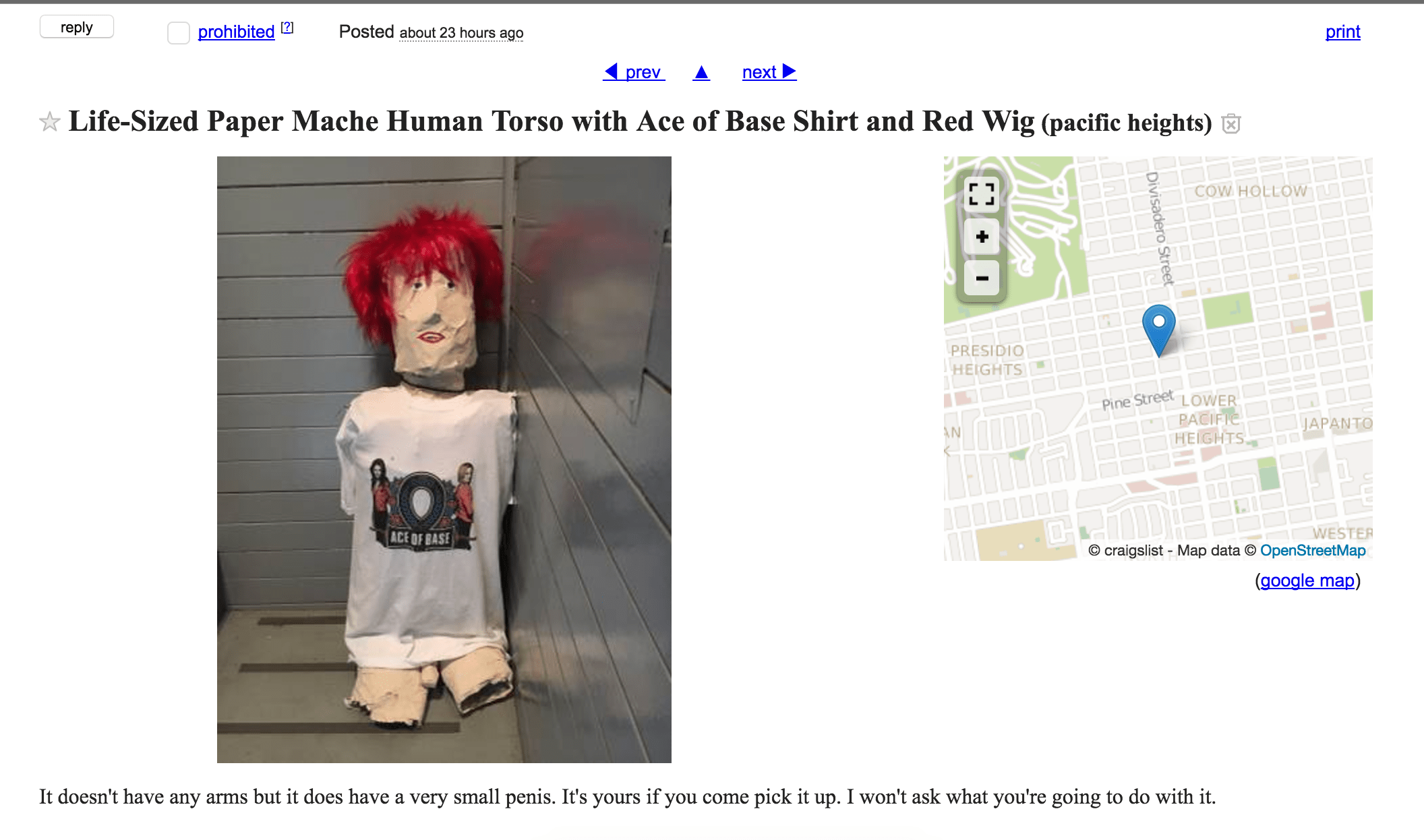 Things you find only on the San Francisco's Craigslist free section r