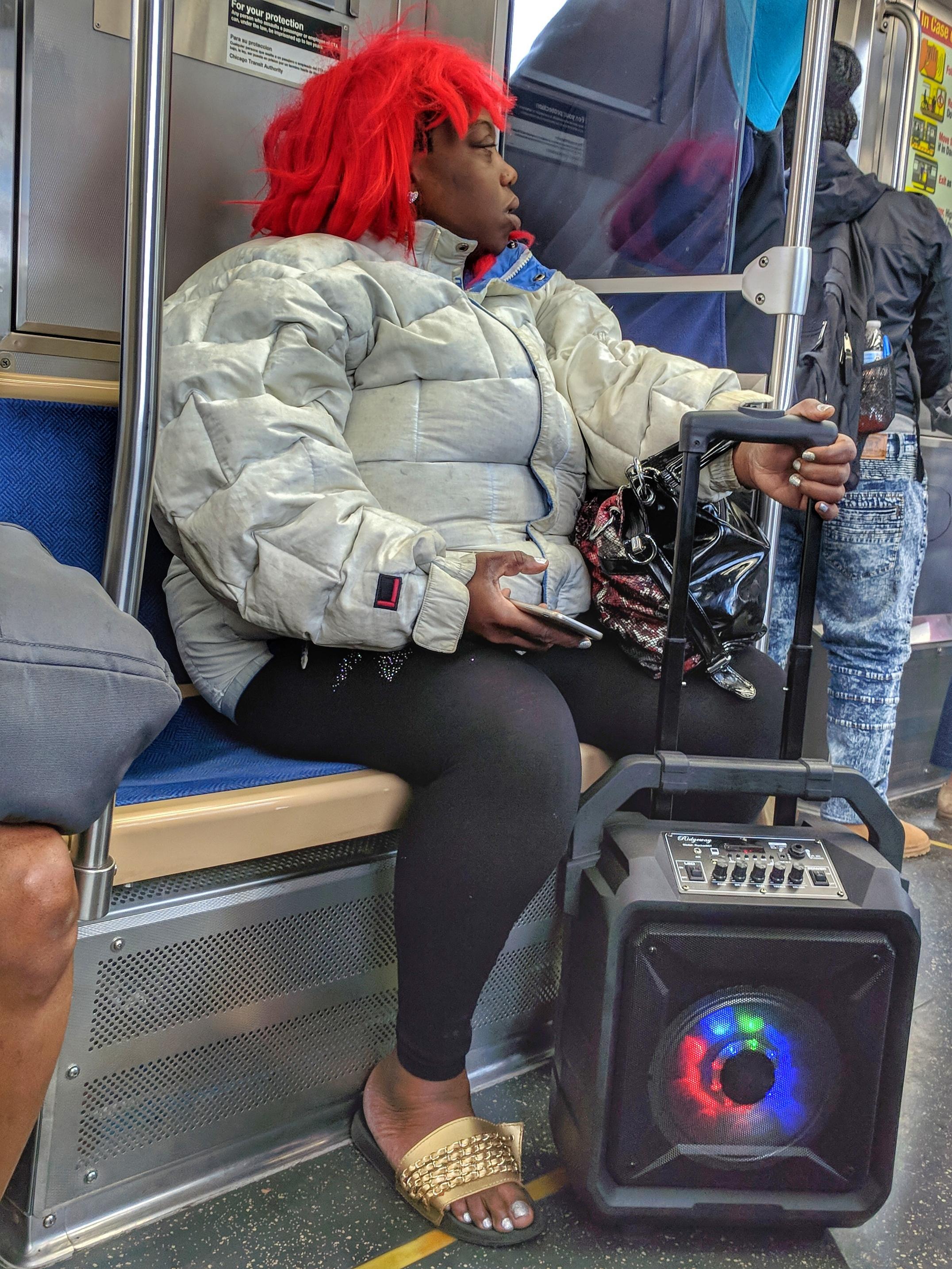 Blasting music during peak hours while everyone is going home after a