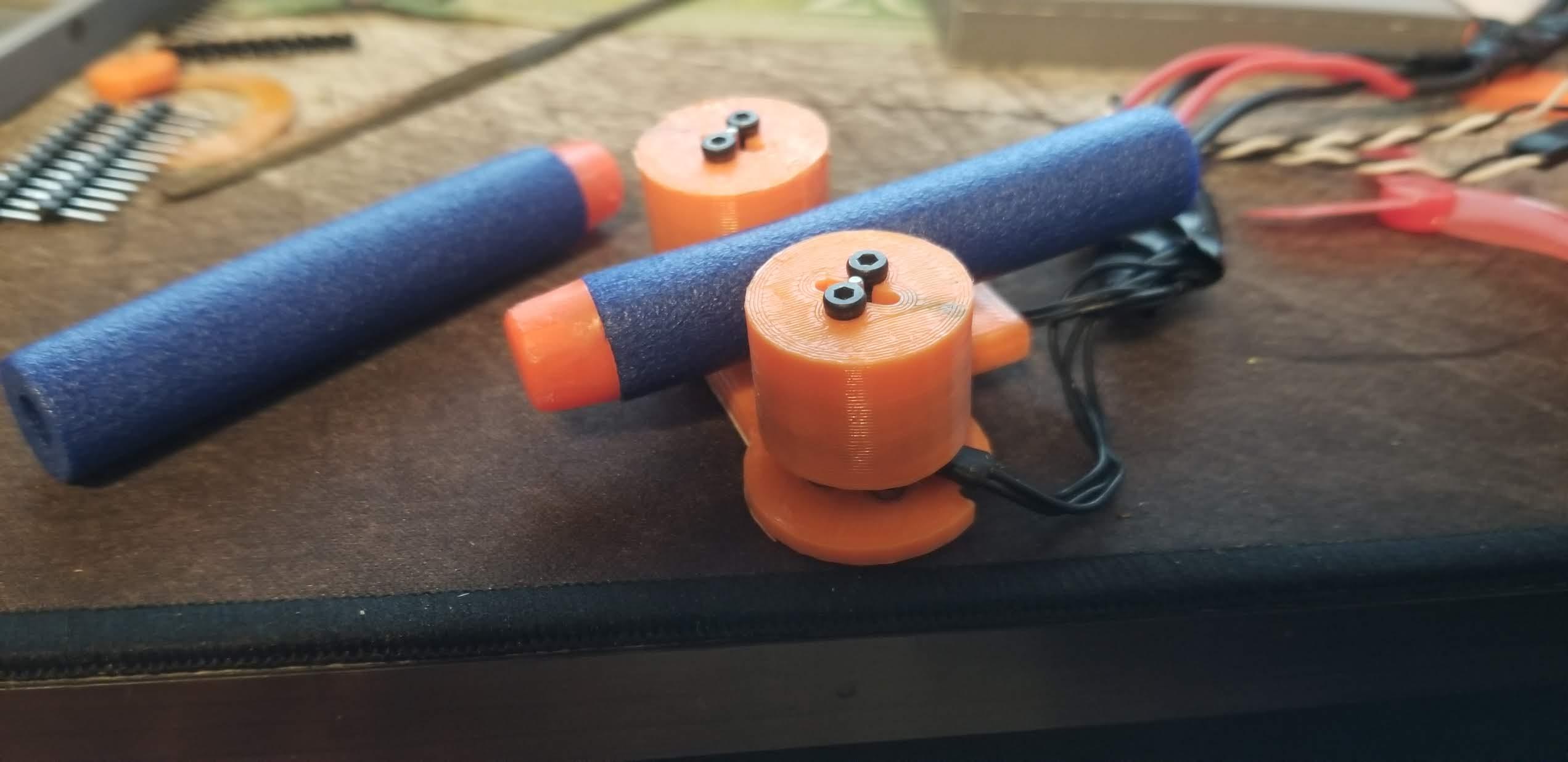 3d printed flywheel blaster update. tiny highspeed/high torque motors