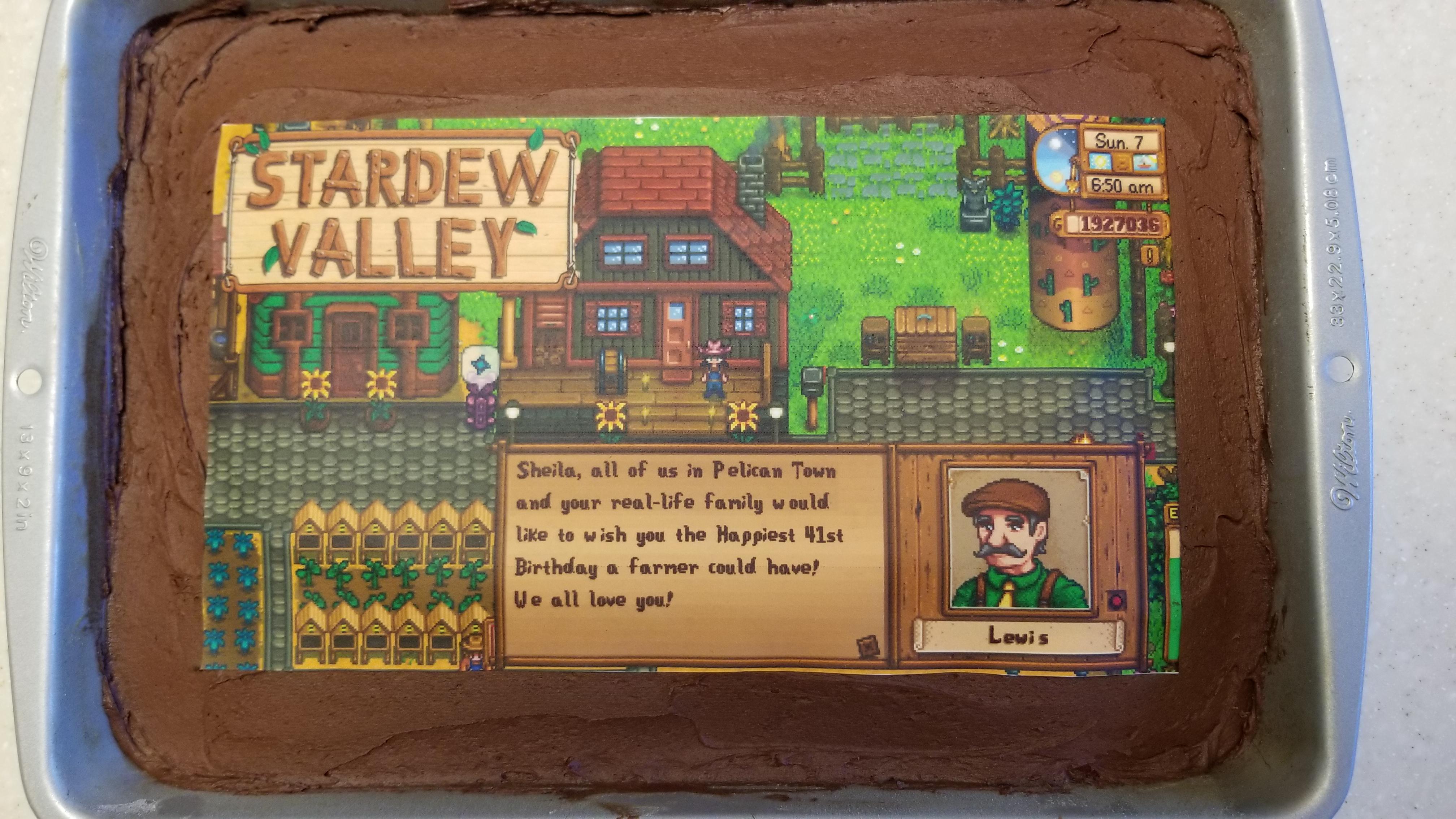 Stardew Valley Cake (Homemade) for my NonGamer Wife Who Became Hooked