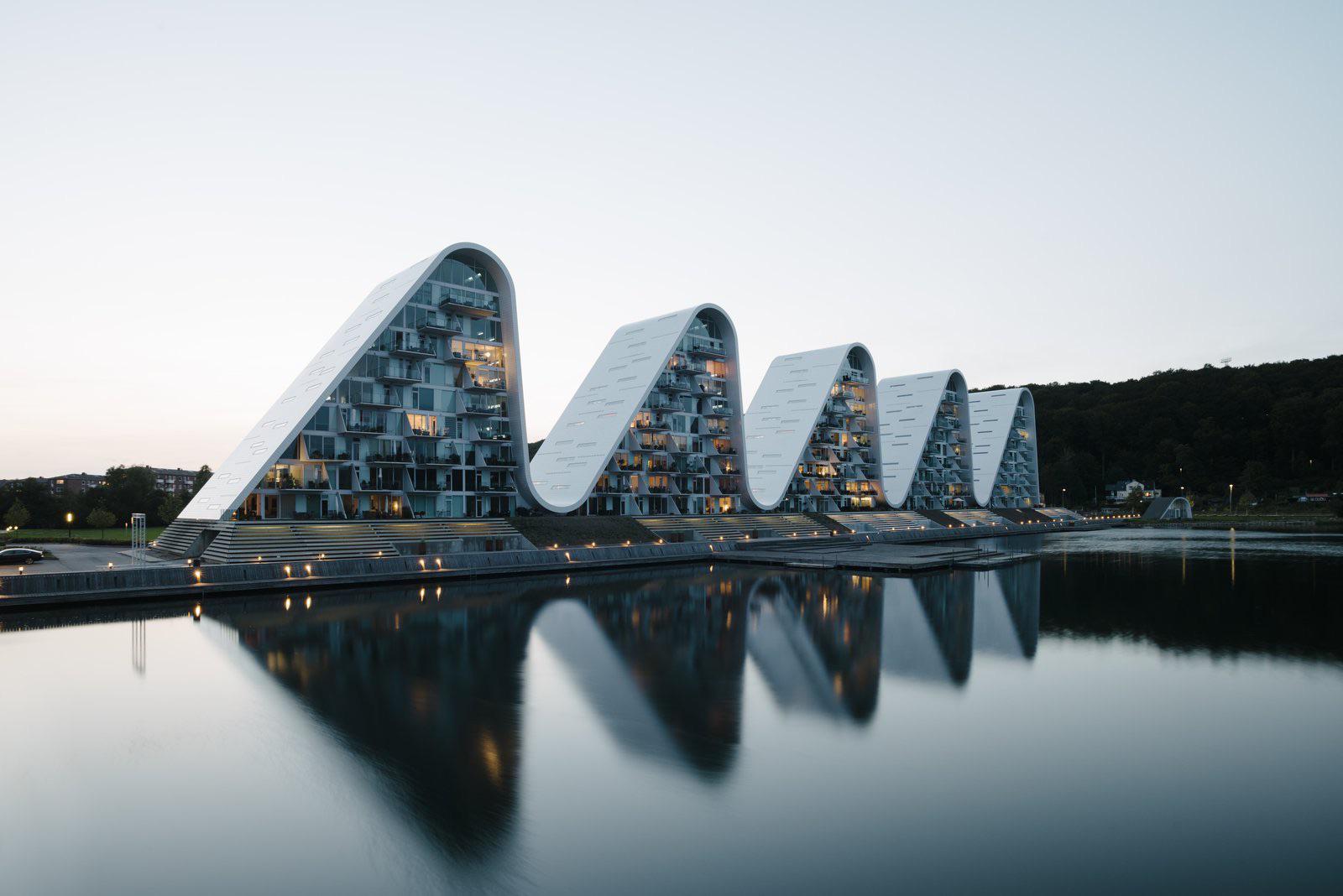 The Wave apartments in Vejle, Denmark. Developed by Henning Larsen r