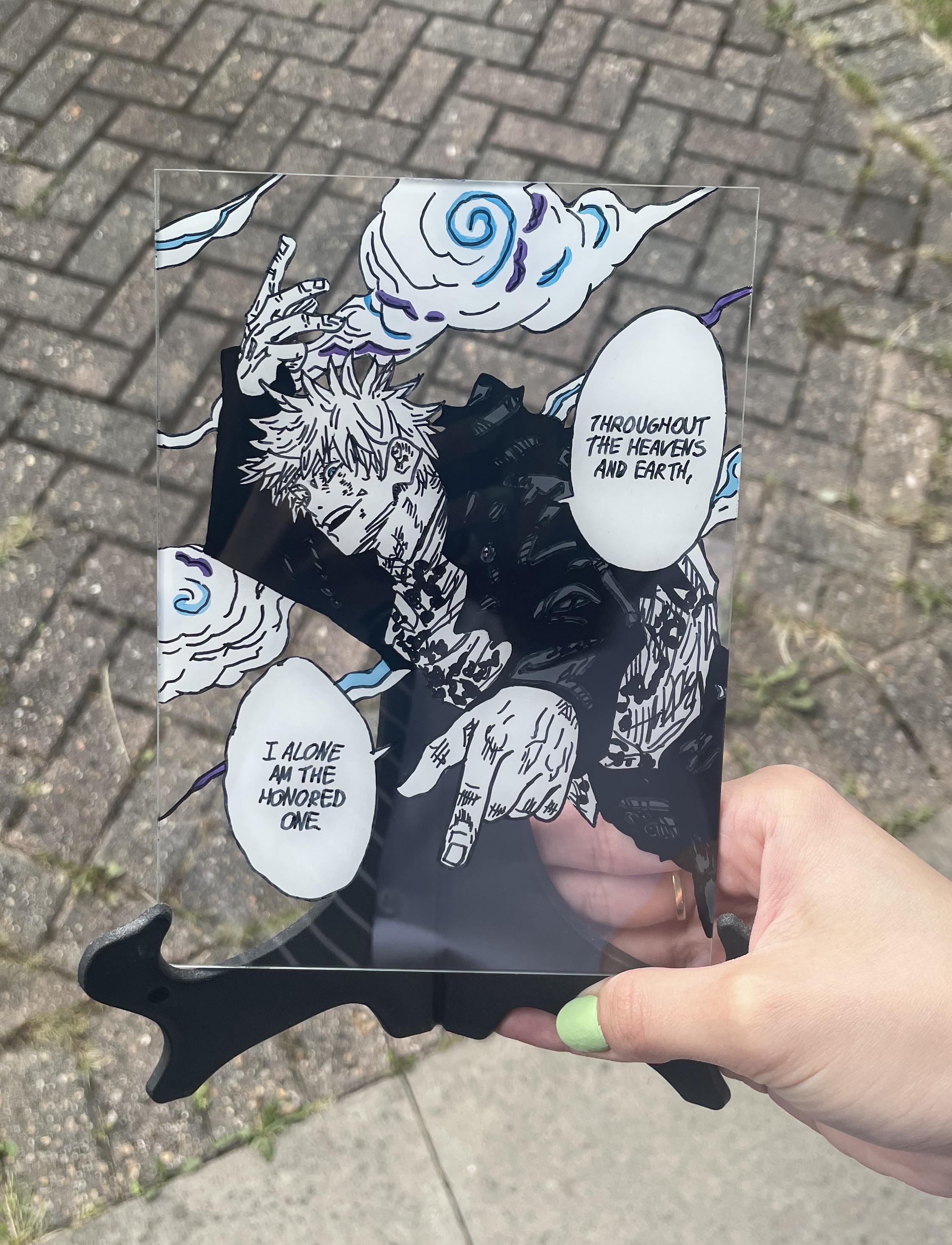 Finished my gojo glass painting, what do you guys think? r/JuJutsuKaisen
