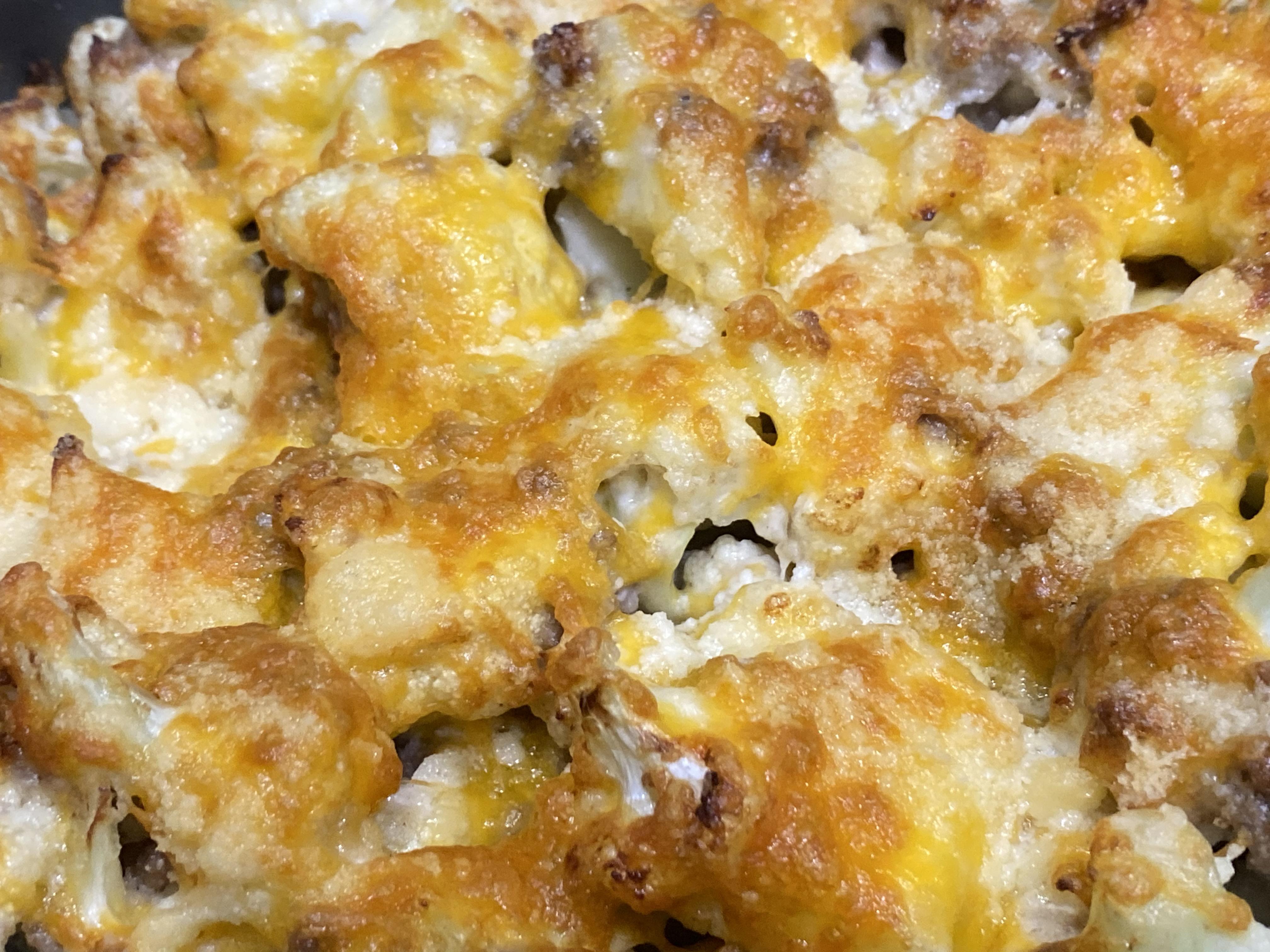 Keto Instant Pot + Air Fryer Cauliflower “mac” & Cheese with beef. r
