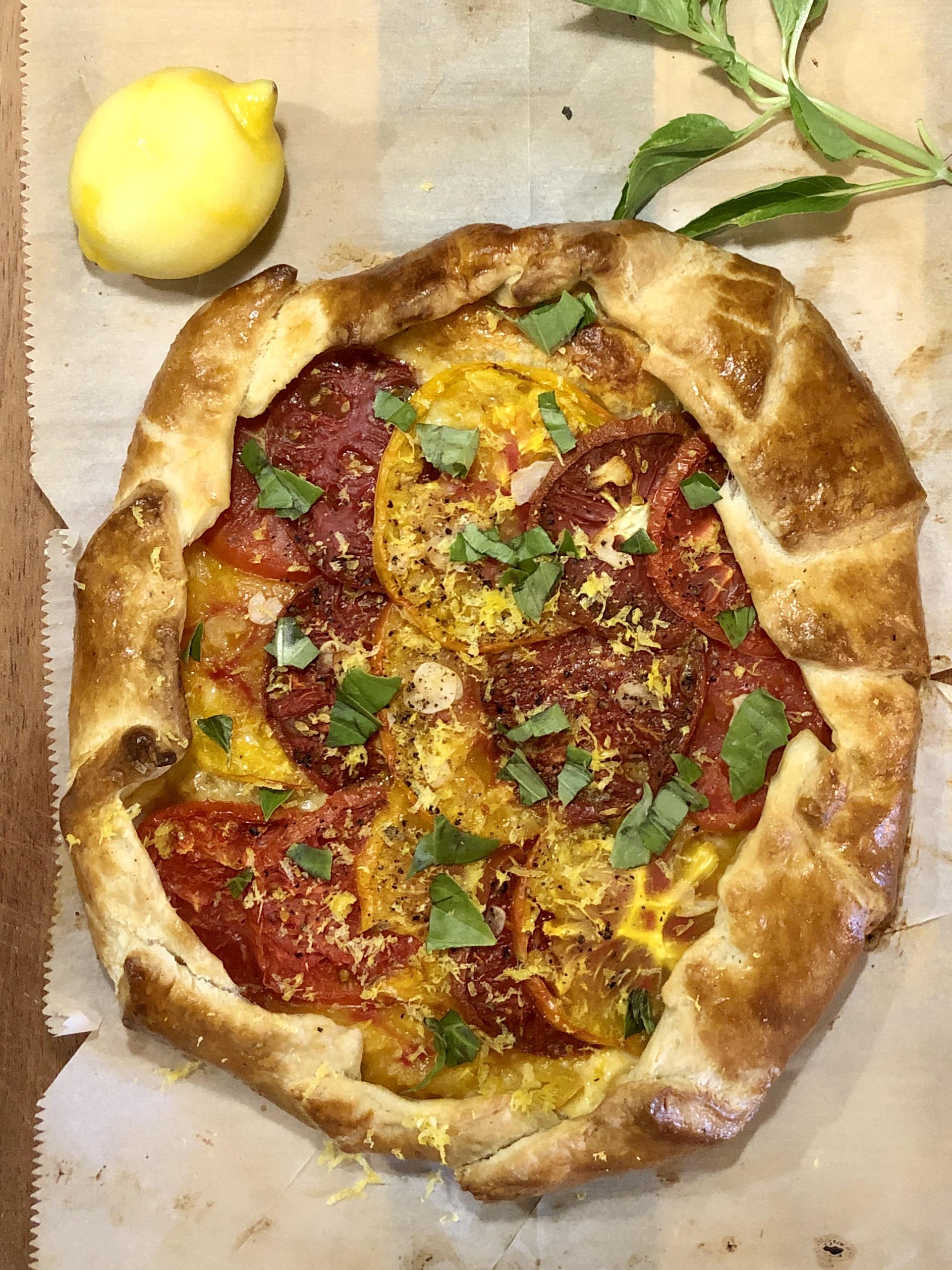 Made a tasty tomato galette for brunch over the weekend. Recipe by Andy