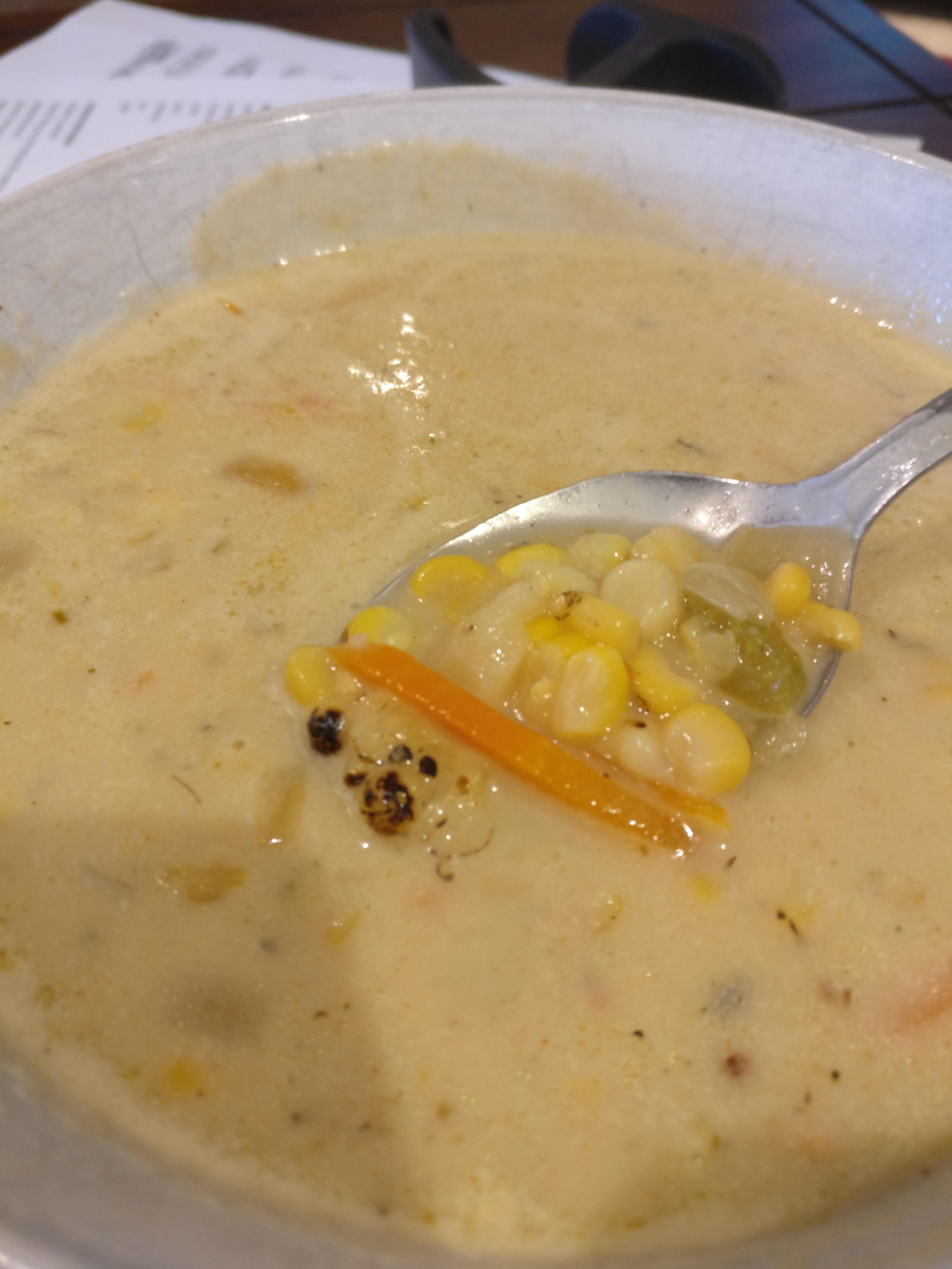 Corn Chowder... Broth made from the cobs, and Costco Rotisserie Chicken
