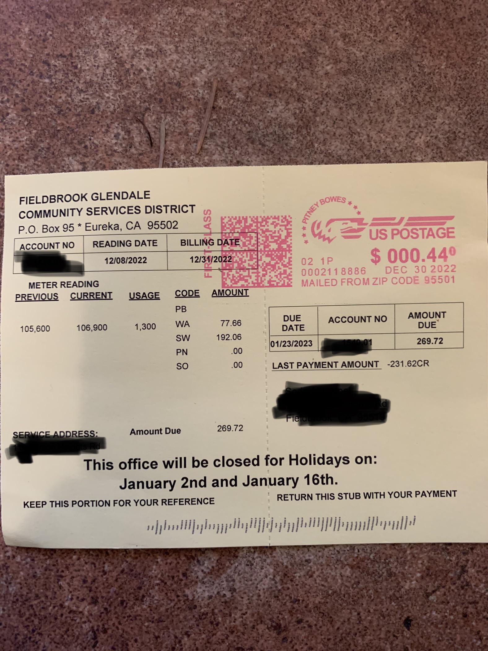 What’s everyone else’s water/sewer bill looking like? This is what my