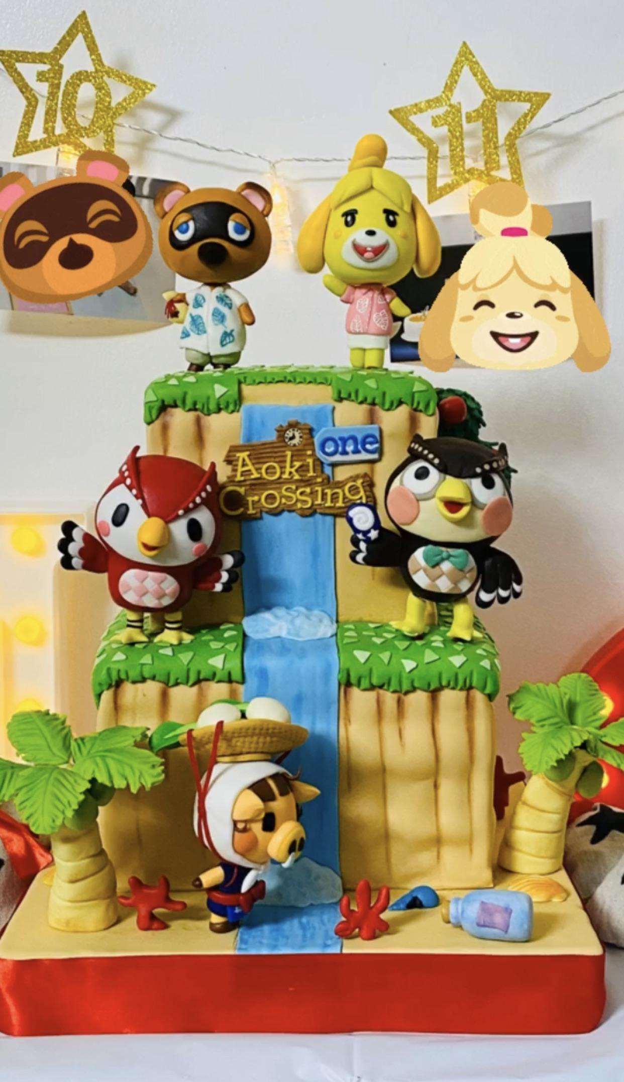 ACNH themed 1st birthday cake by my friend,the bunny baker, from the