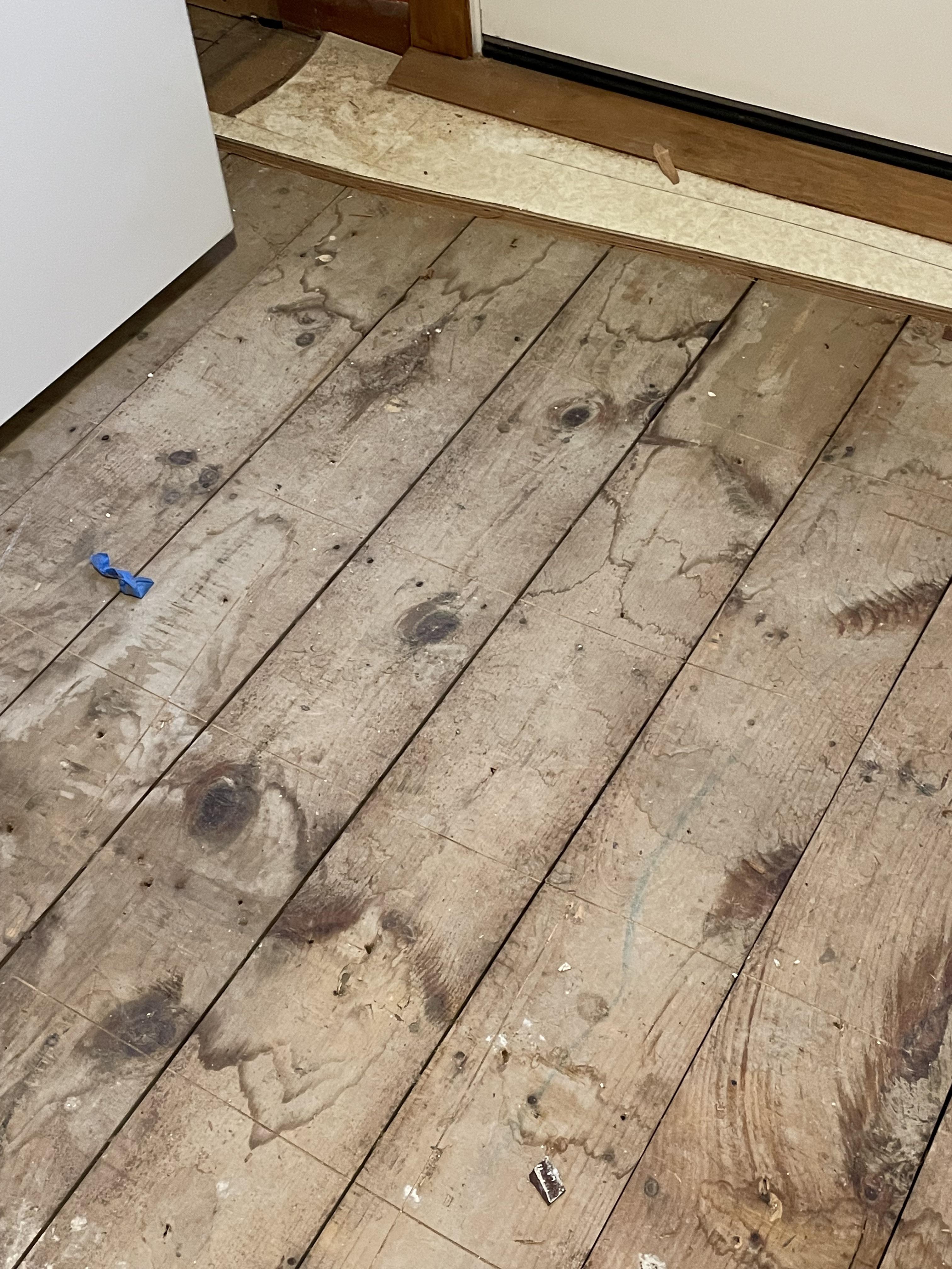 Car decking subfloor (1”x8”) and I need to install 3/4” HWF parallel to