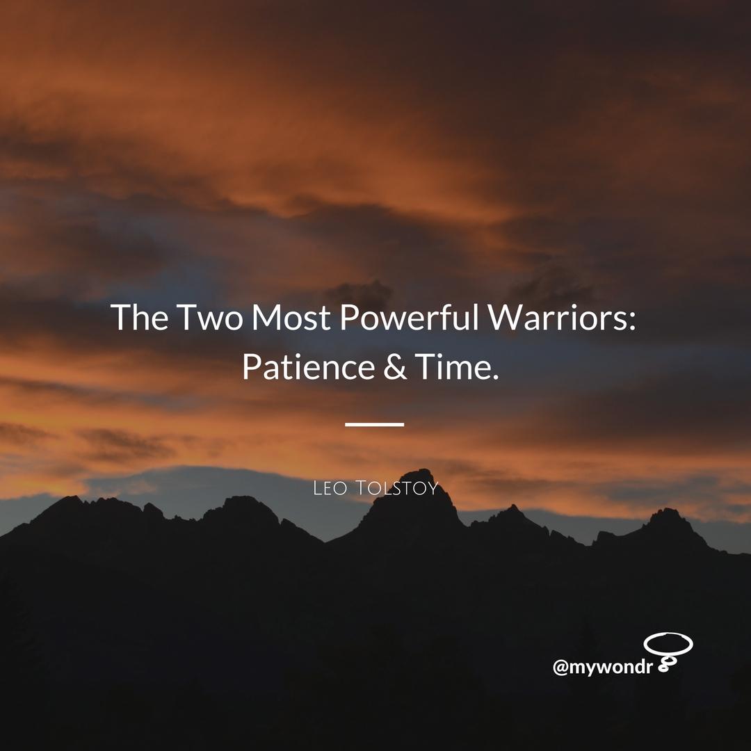 [Image] Two Most Powerful Warriors Patience & Time r/GetMotivated