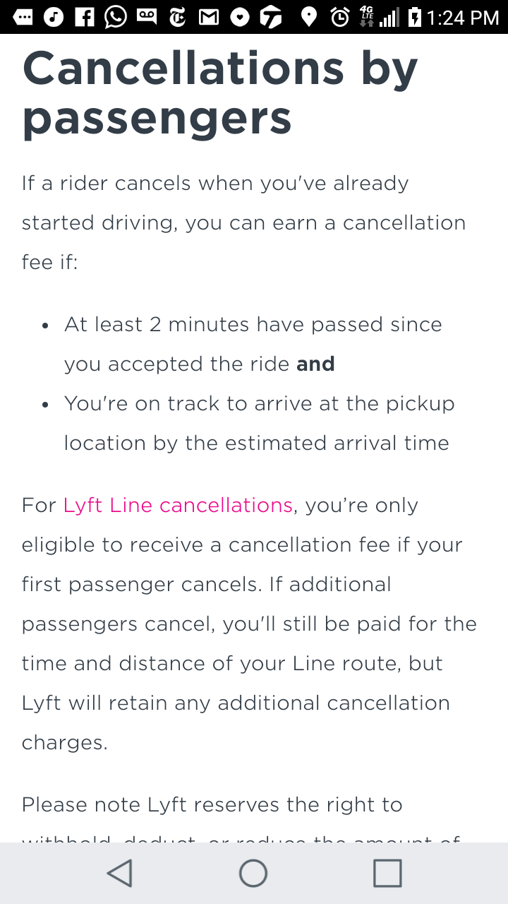 Lyft keeps line ride cancellation fees total BS Lyft
