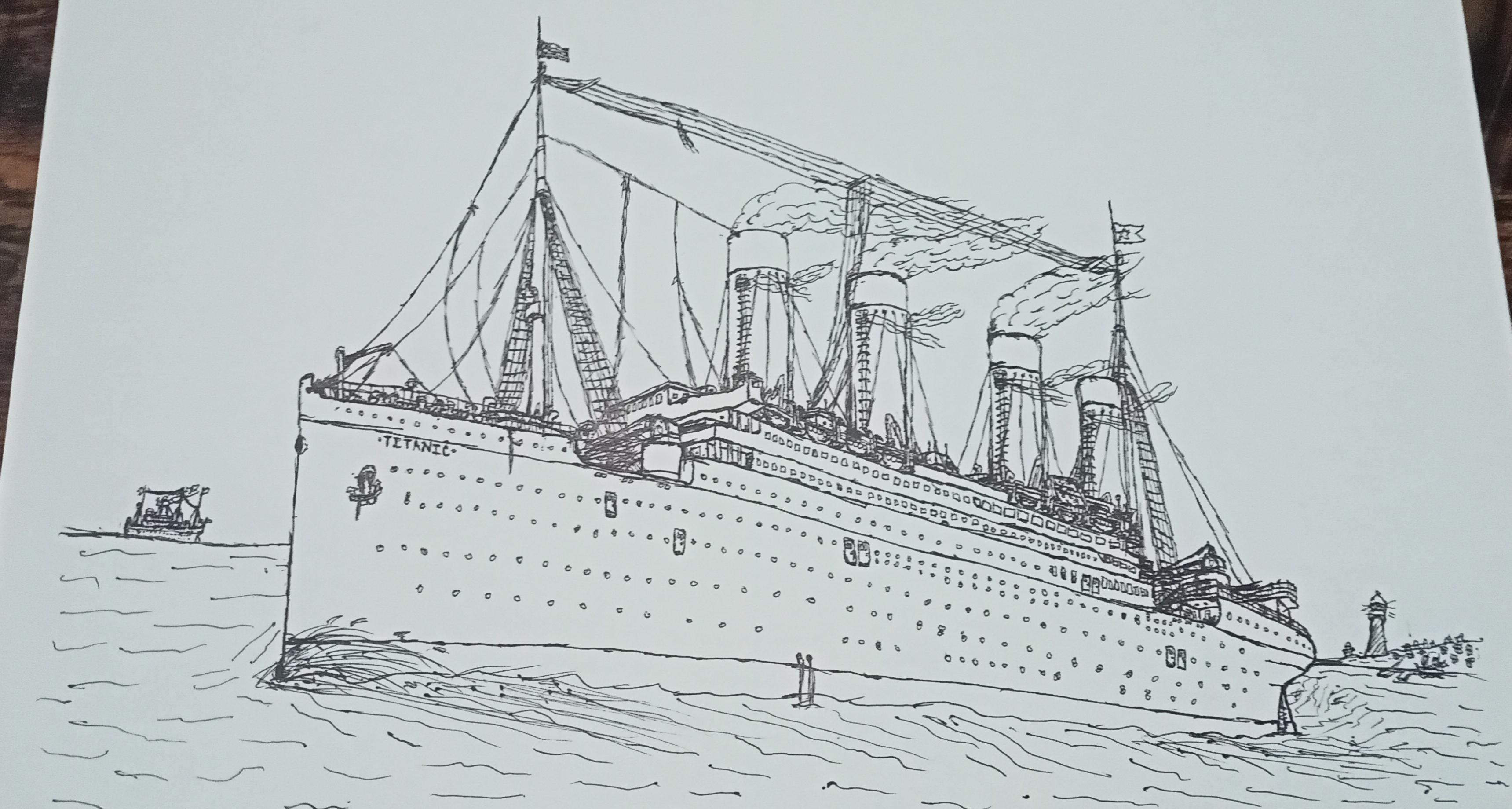 Titanic Ship Drawing