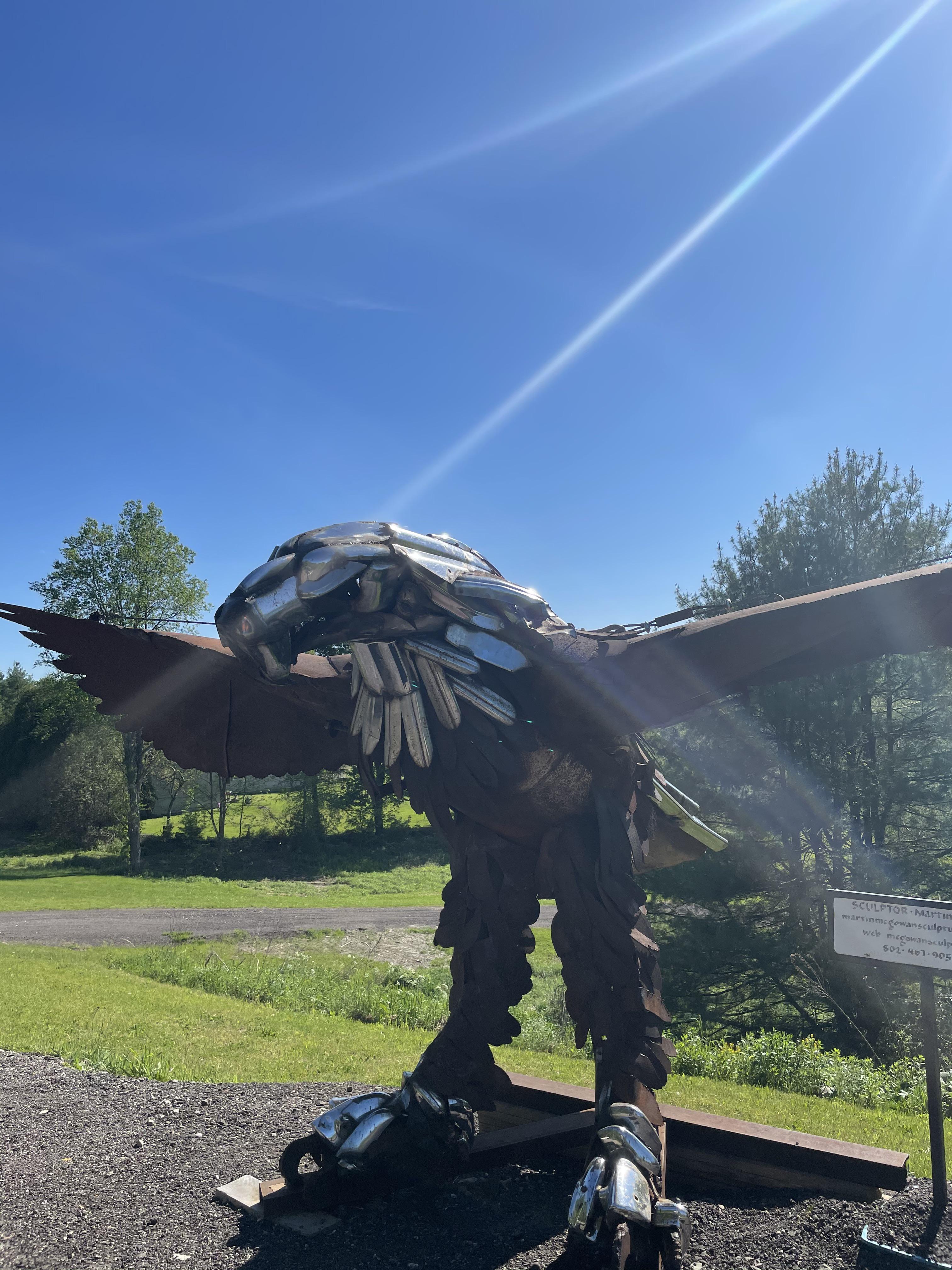 Giant Eagle Sculpture in Waterbury Center on VT Route 100 r/vermont