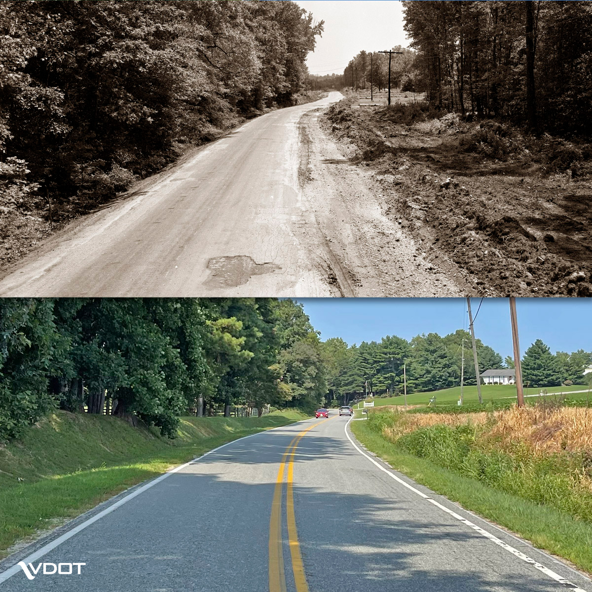 Then and Now — Coles Point Road, Westmoreland County, Virginia r/Virginia