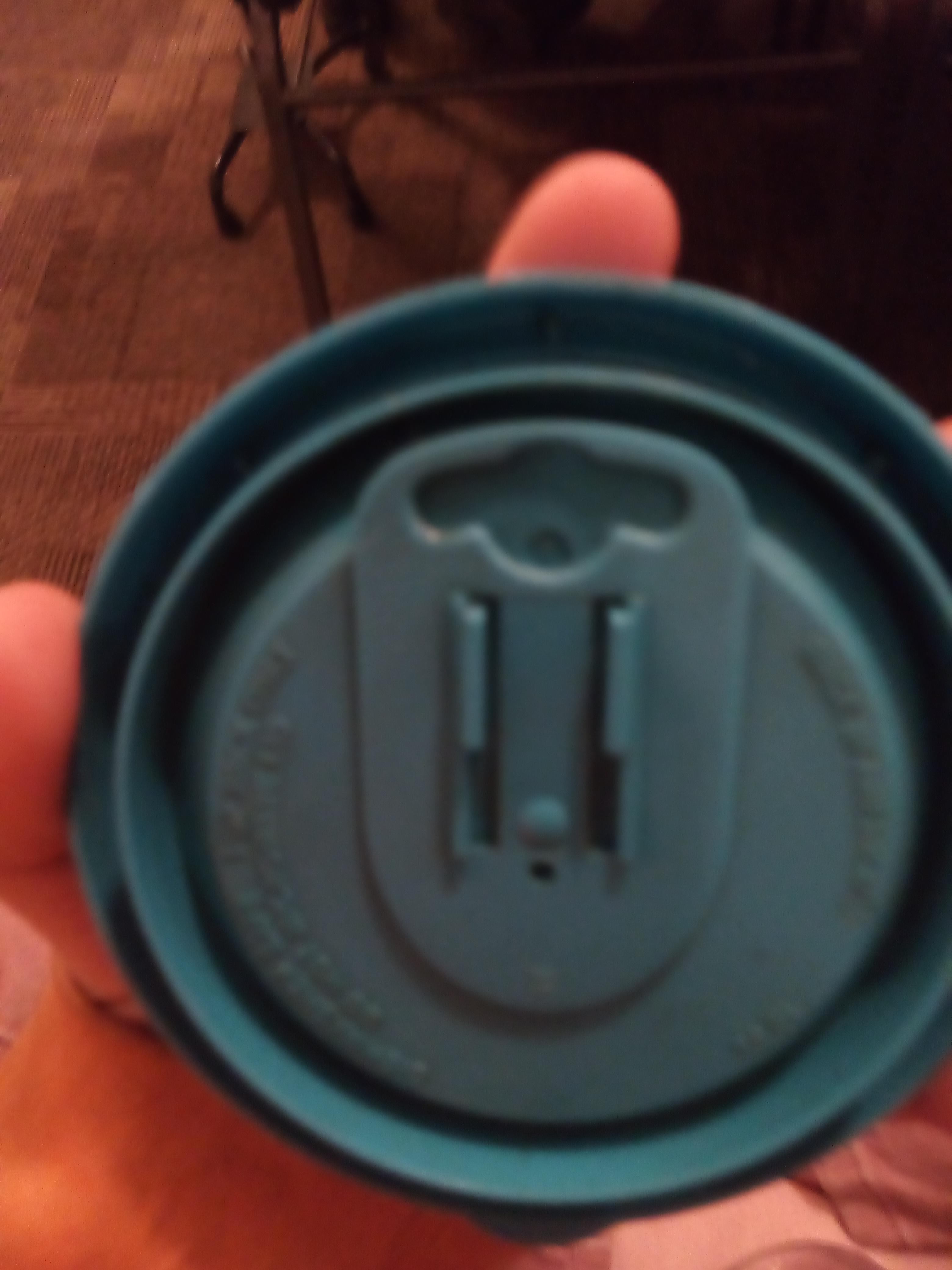 The underside of my Tervis cup seems surprised. r/Pareidolia