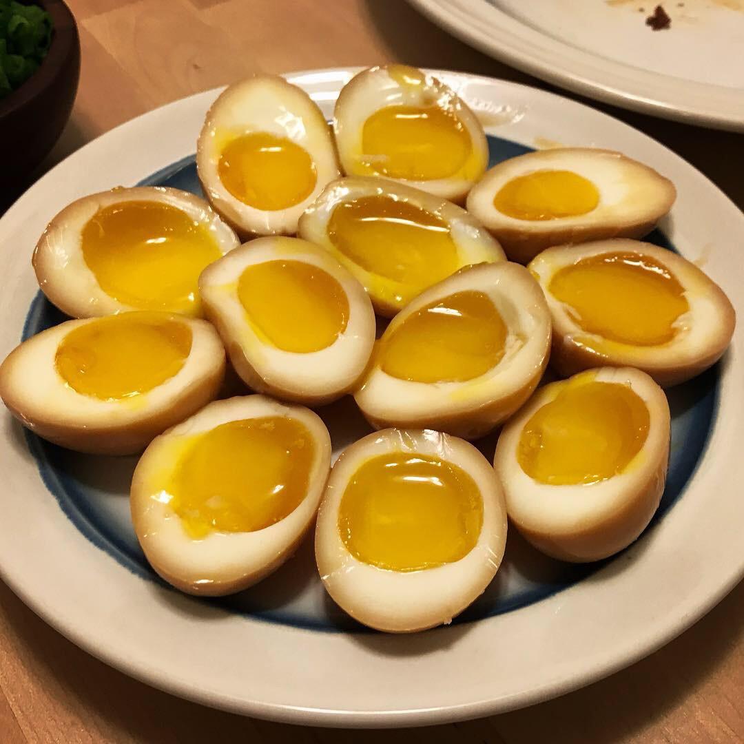 Ajitsuke tamago eggs with chashu pork marinade [homemade] r/food