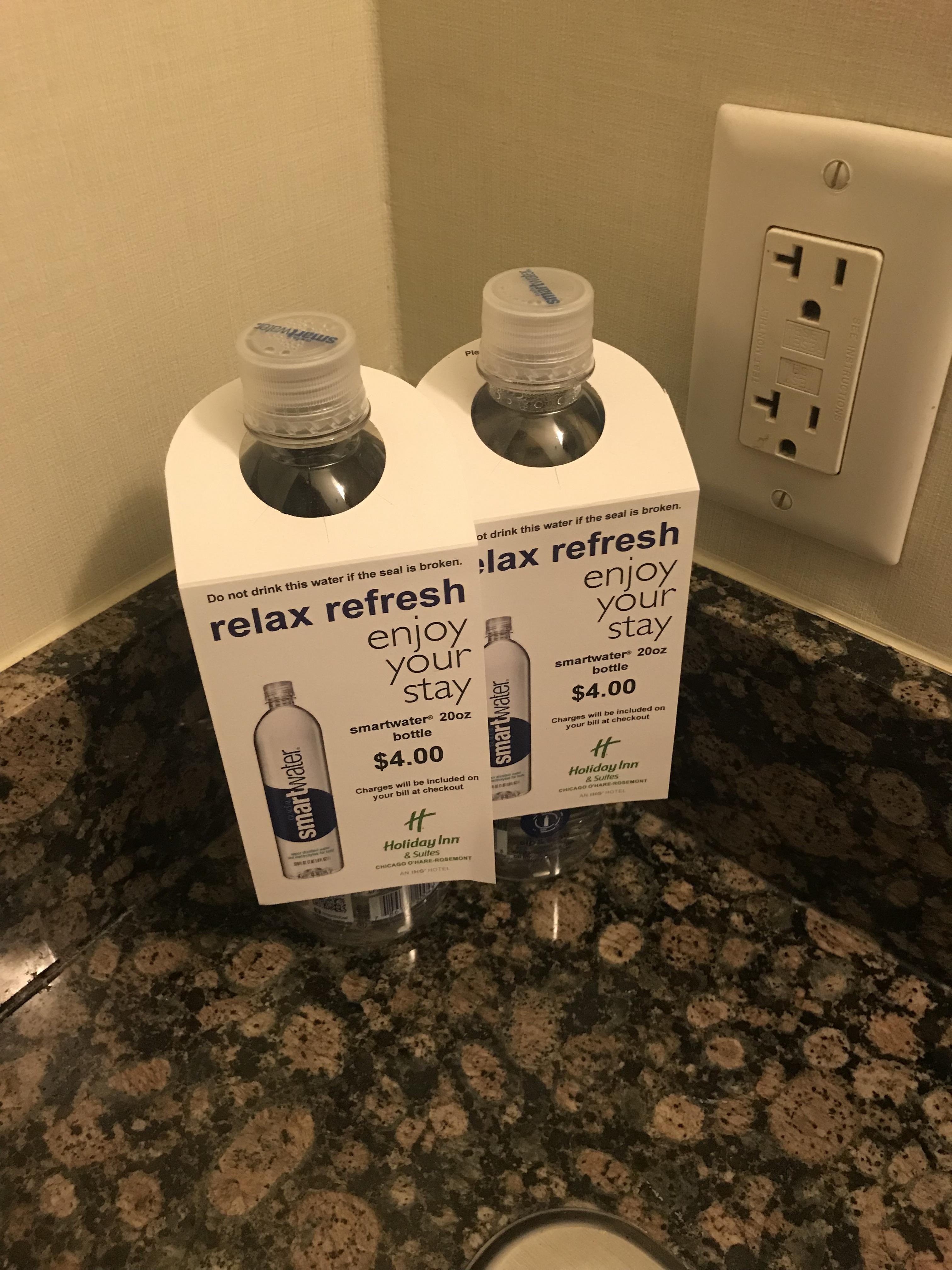 Water at a hotel looks like every hotel complimentary water, but no it