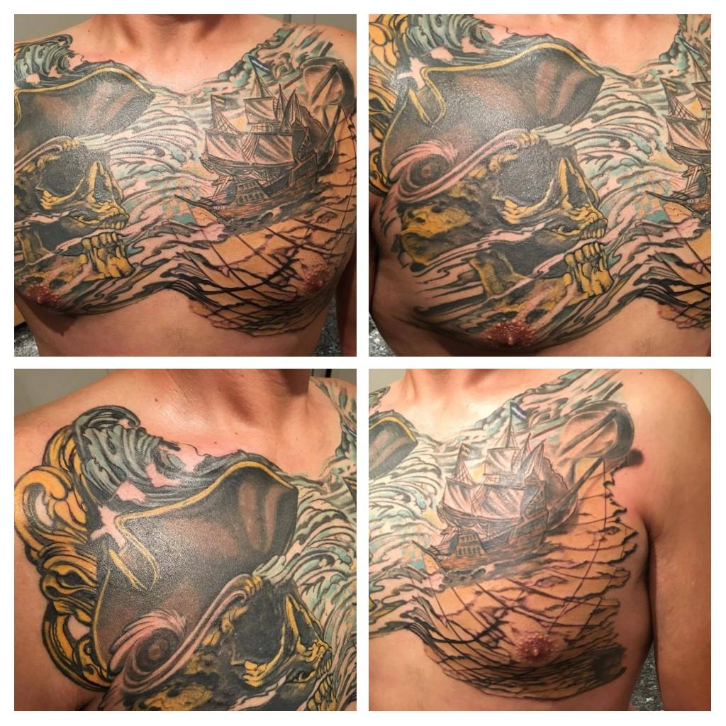 Nautical chest plate by Jeff Hayes Albuquerque NM tattoos