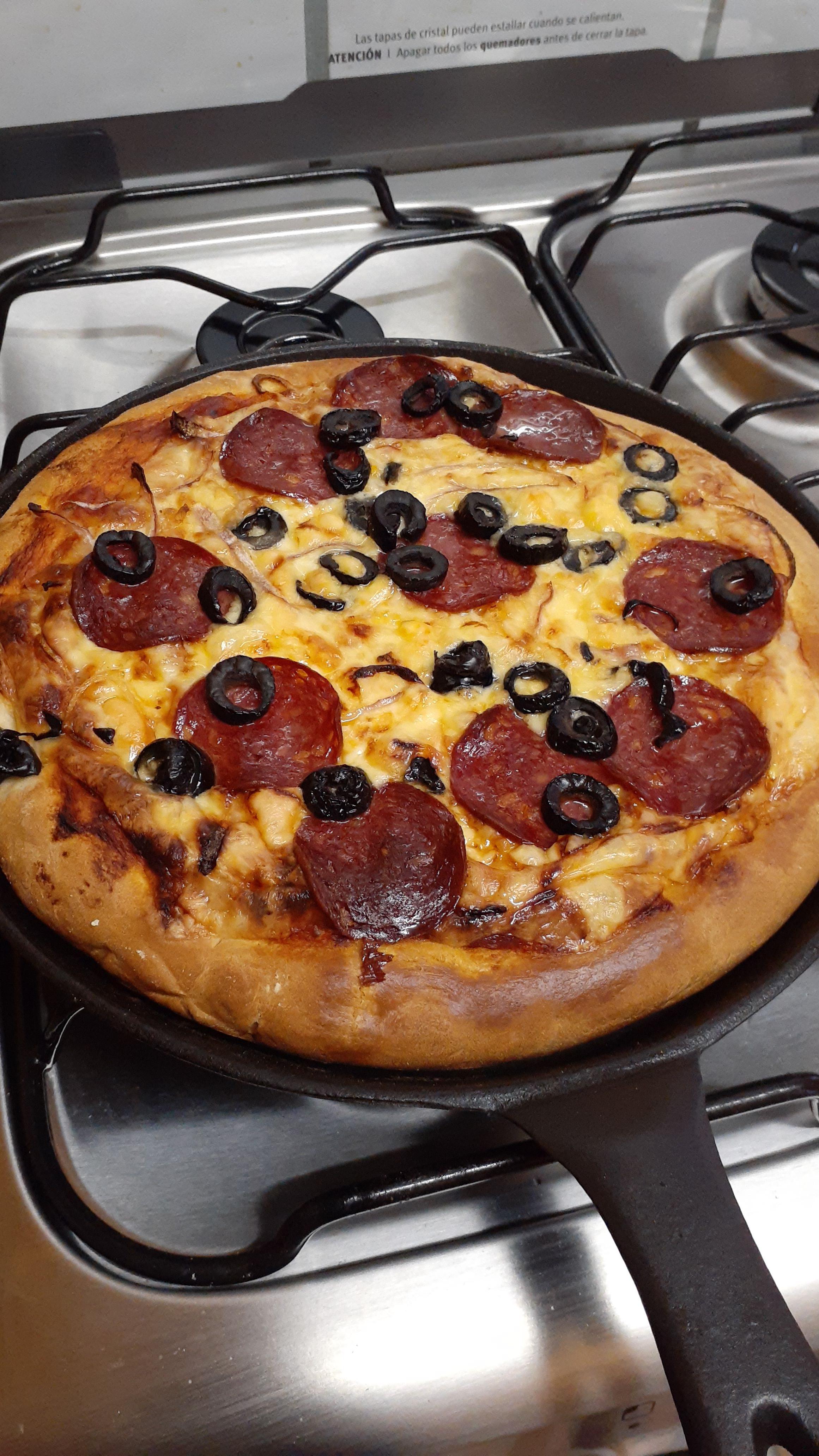 My first try and an extra thick crust r/Pizza