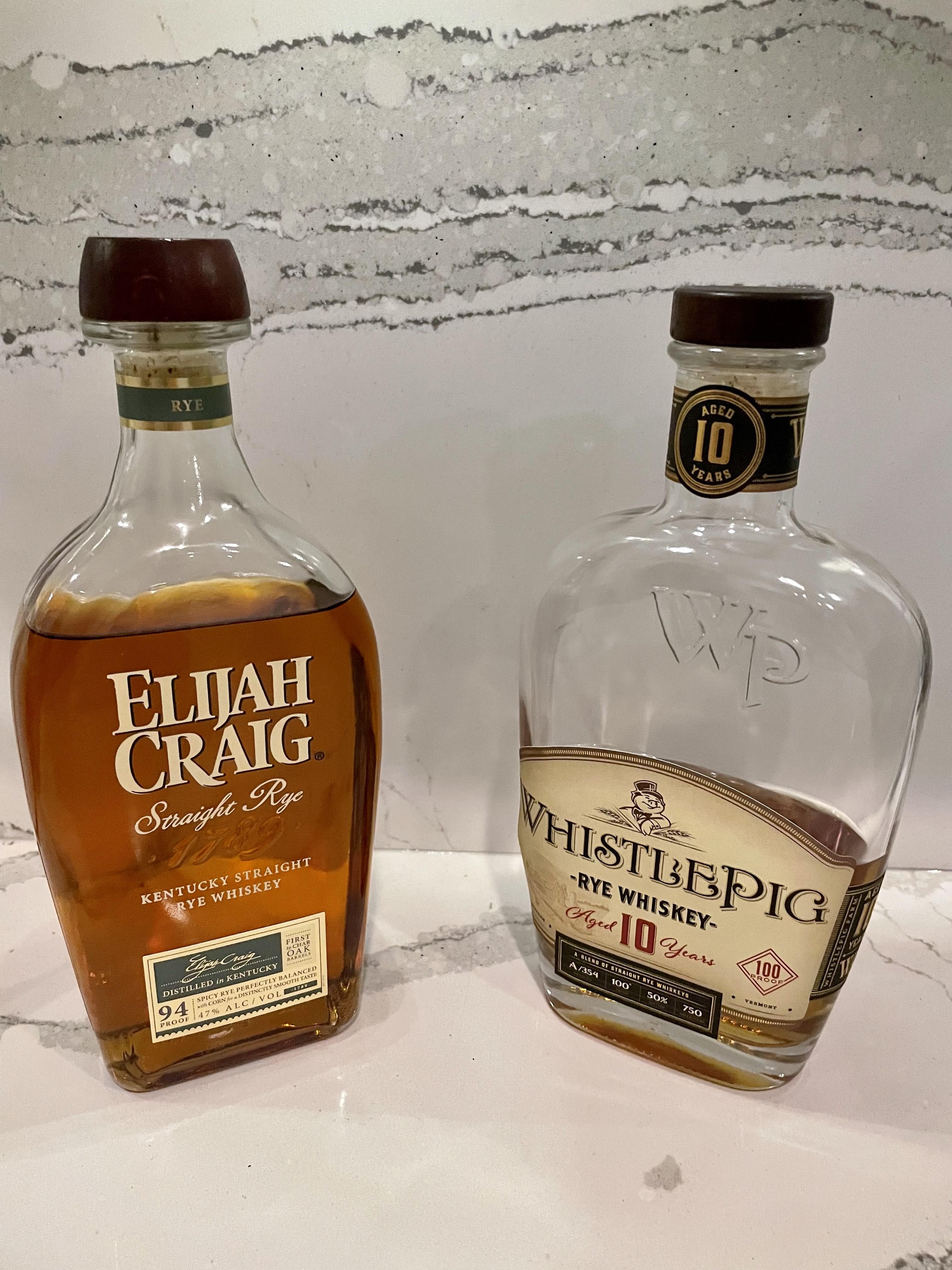 Rye Blind Tasting Elijah Craig Straight Rye vs. WhistlePig 10 Year r