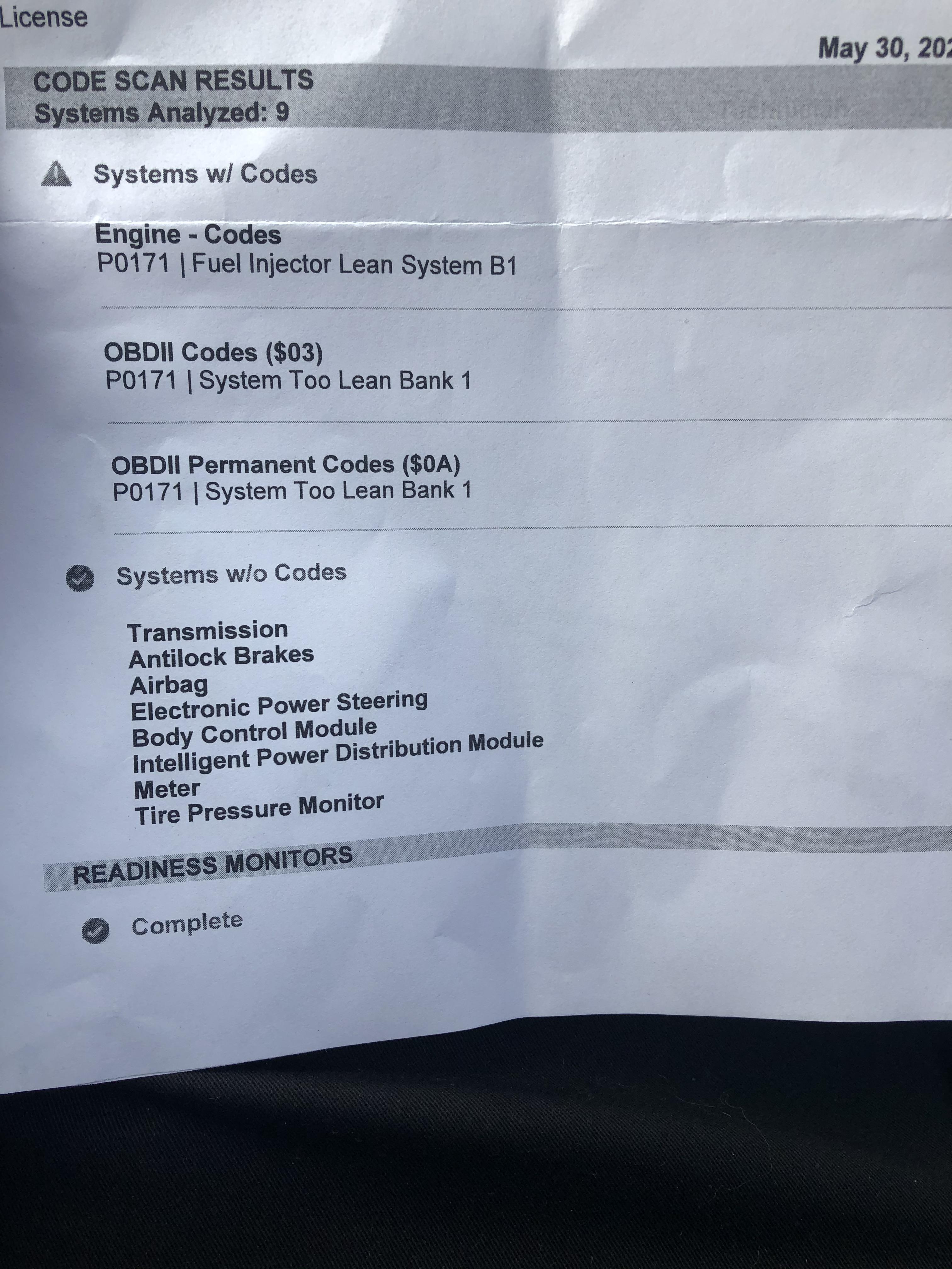 Nissan Cube throwing P0171 codes. Had catalytic converter replaced and