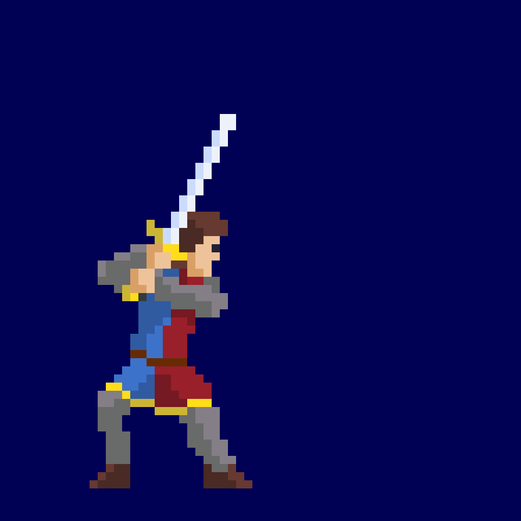 Knight animation (attack and walk) I made when working on my pixelart