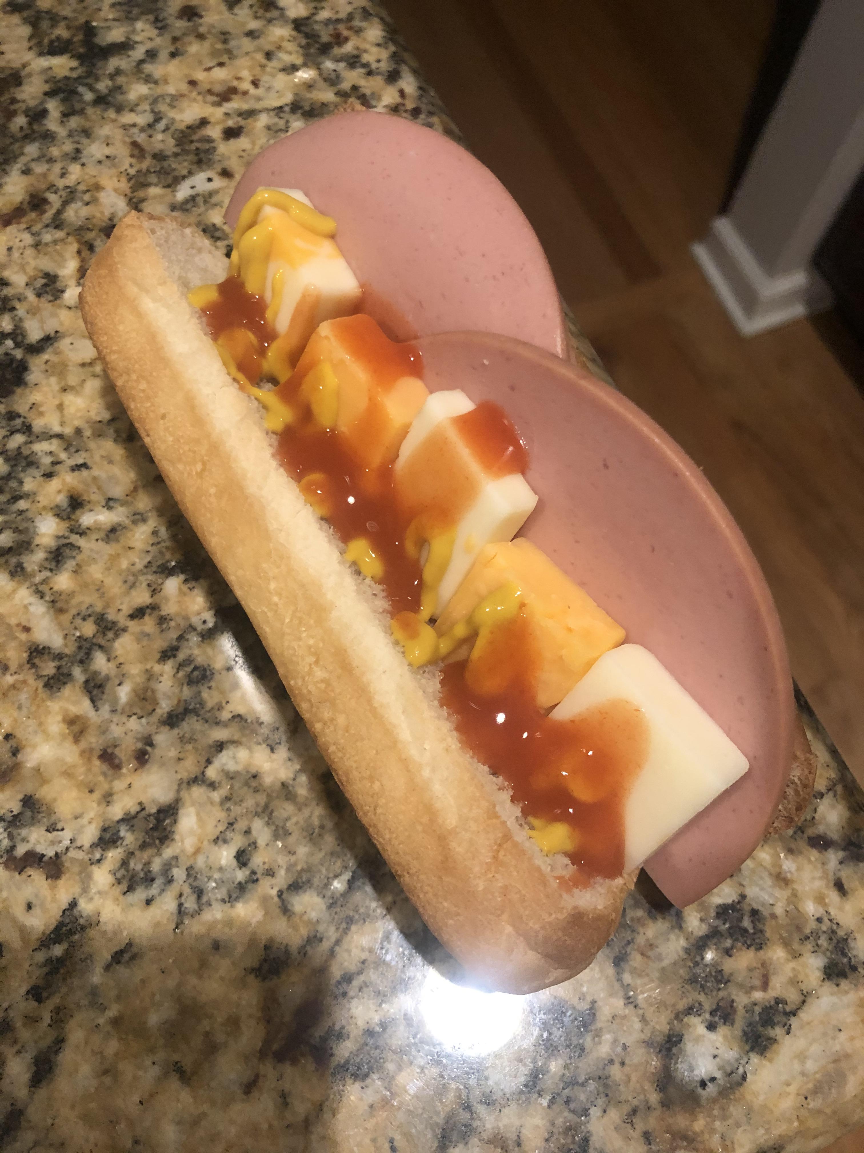 Name something more trashy than this unplated bologna and cube cheese