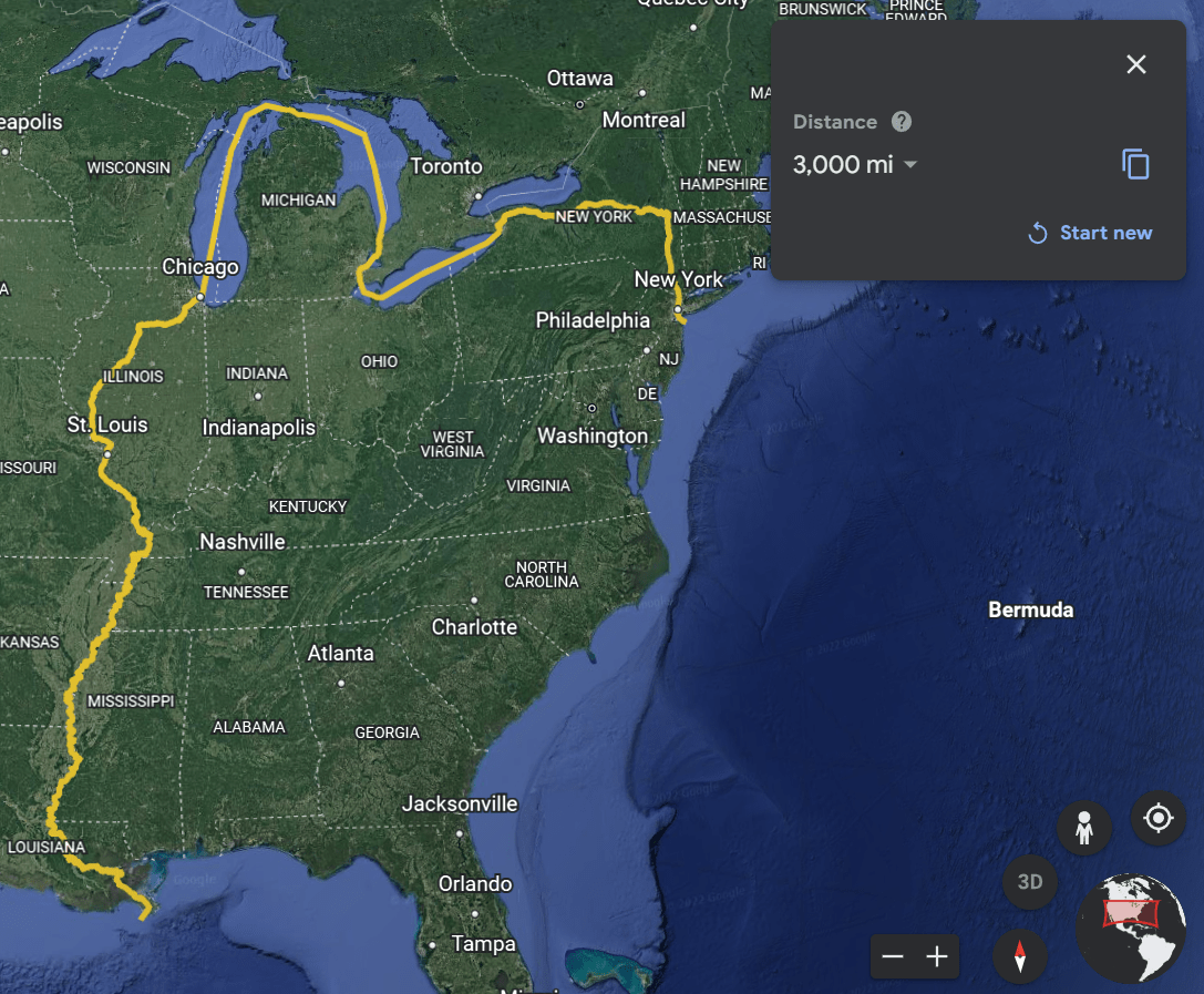 From New Orleans to New York, entirely by inland waterways r/geography