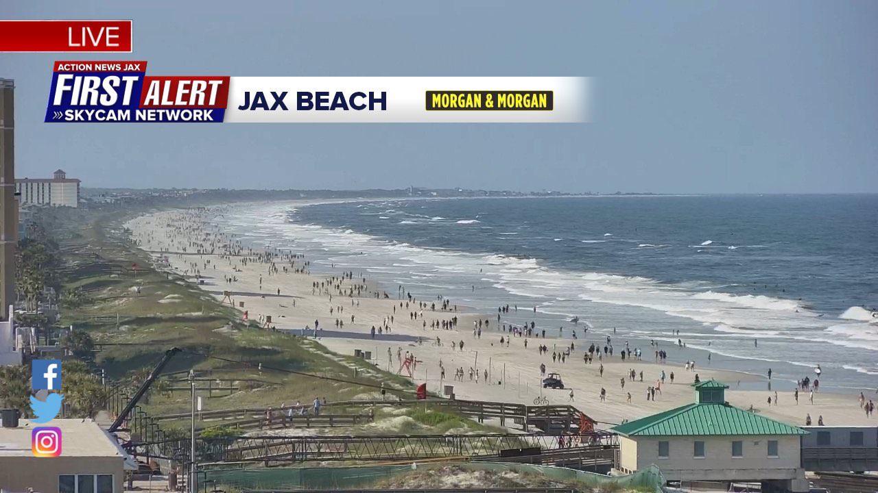 Jacksonville beach reopened 4 hours ago this is photo 2 hours after
