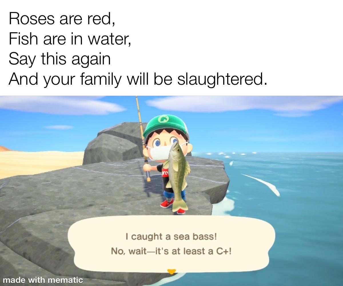 A small meme off of the very hilarious puns in the game. r/AnimalCrossing