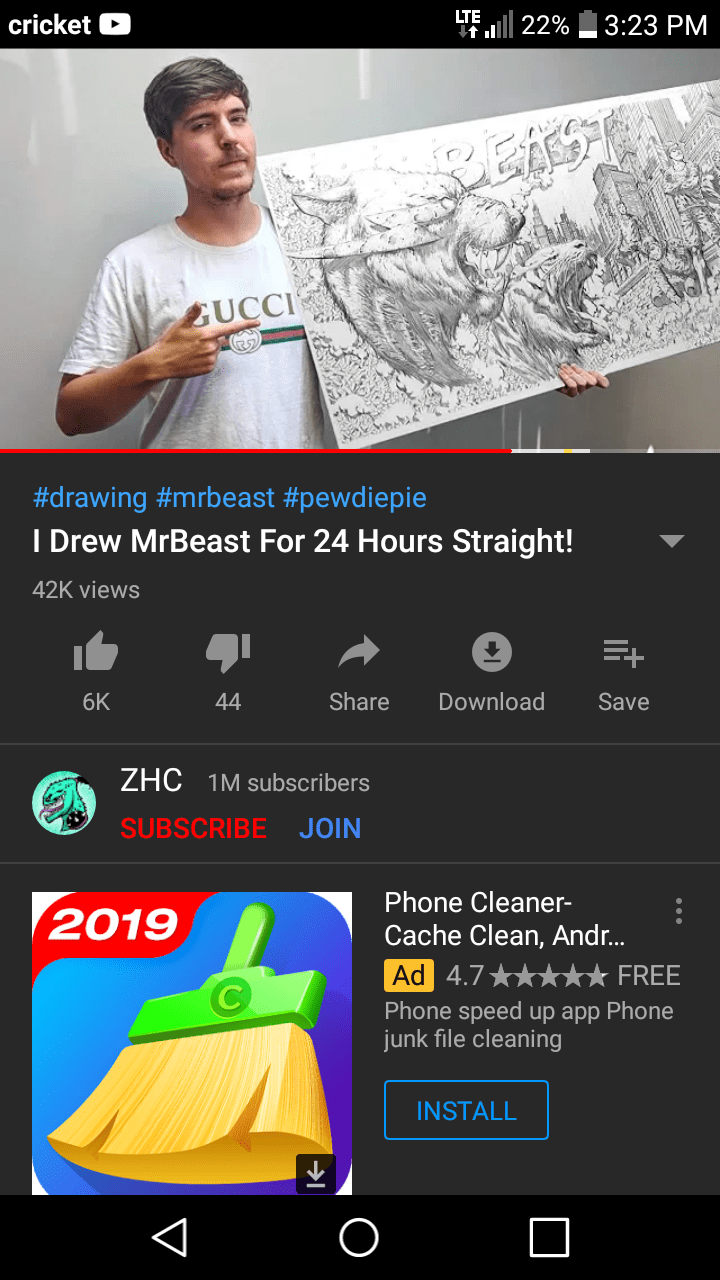 CRMla Drawing Mrbeast For 24 Hours