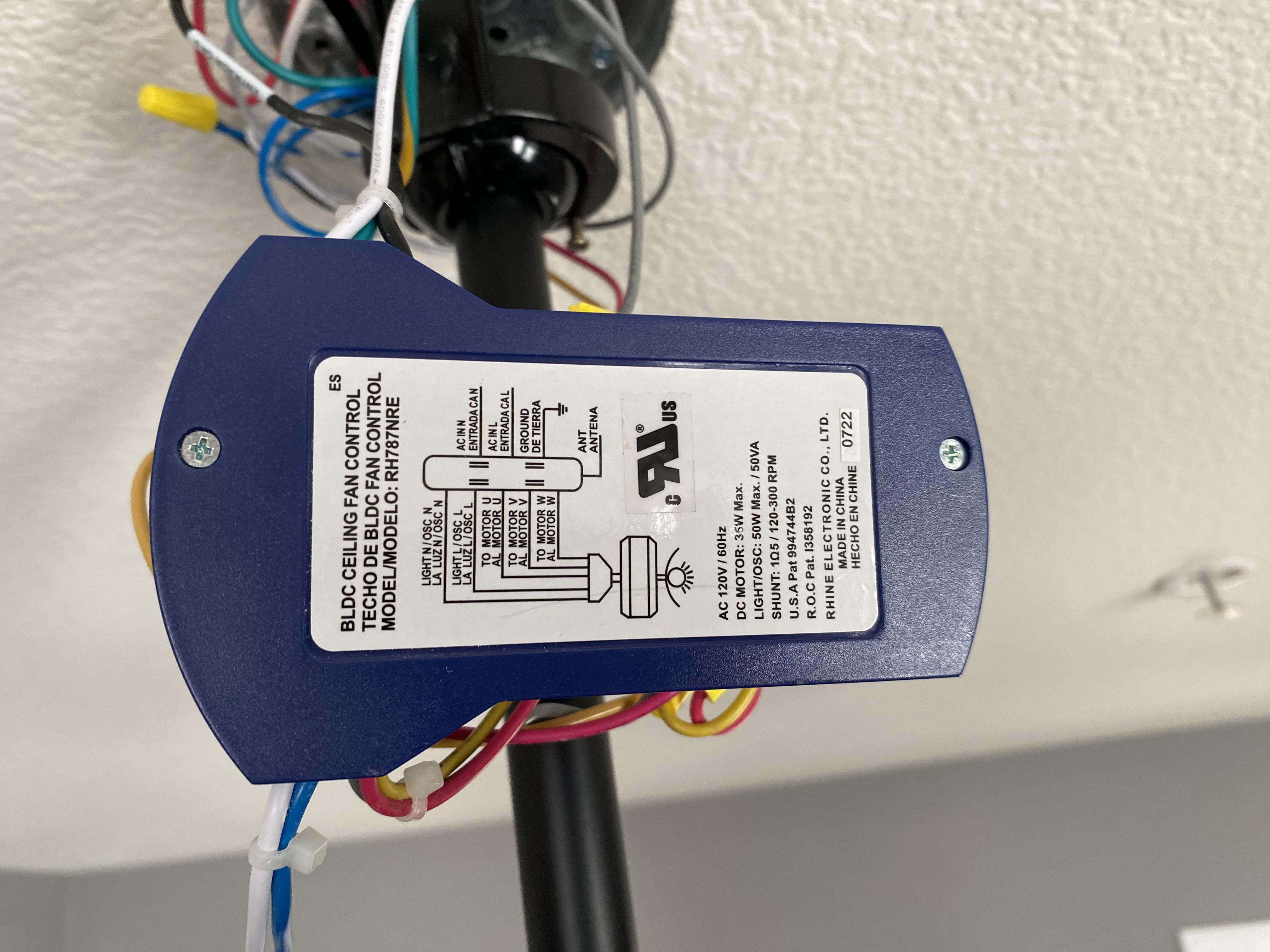 Needing replacement receiver for Rhine Electronic RH787NRE : r/CeilingFans