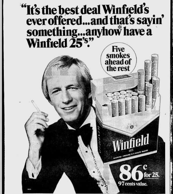 a ad from Australia for winfield featuring Paul Hogan definitely from