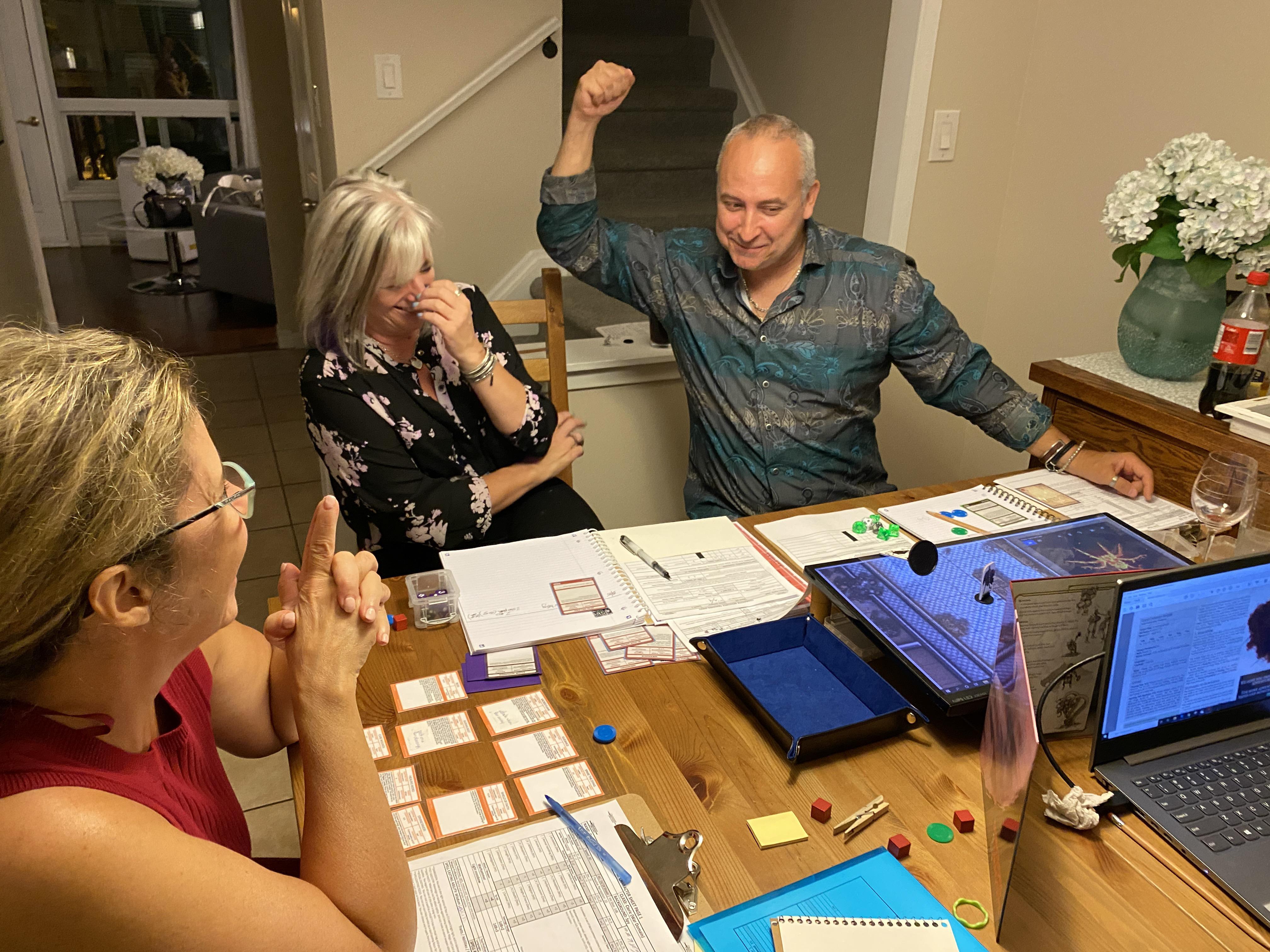 [OC] Introduced friends to D&D. He’s 57, first time playing ever and