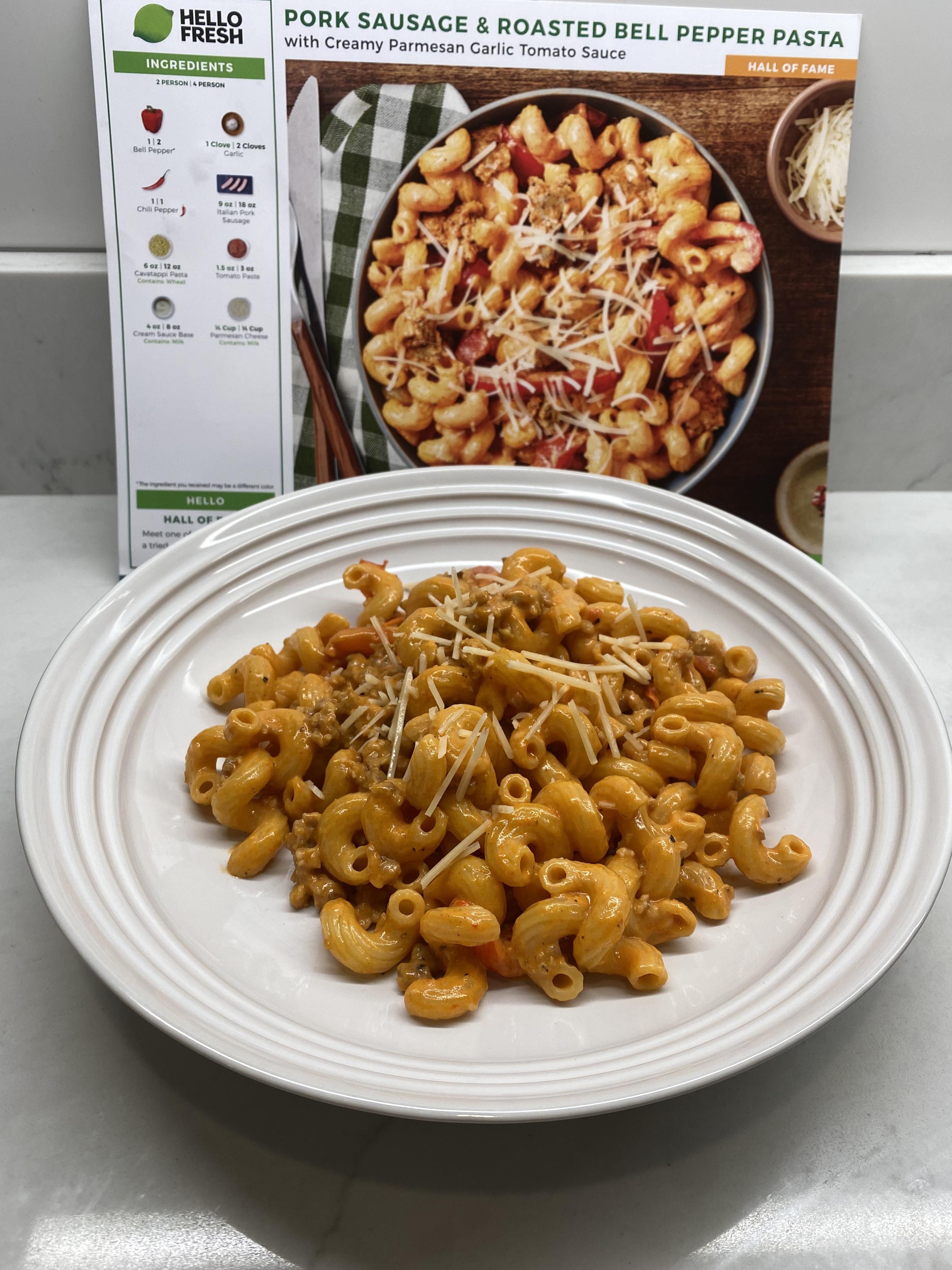 Pork Sausage and Roasted Pepper Pasta r/hellofresh