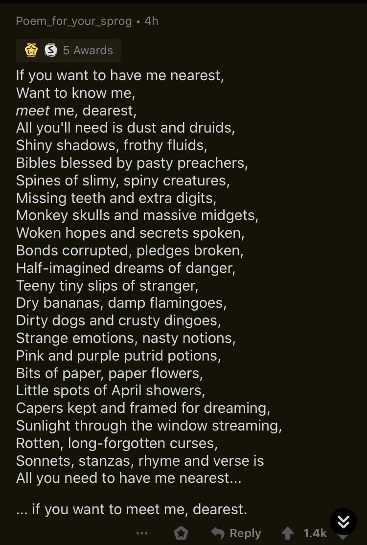 Poem for your Sprog What would it take to summon you if