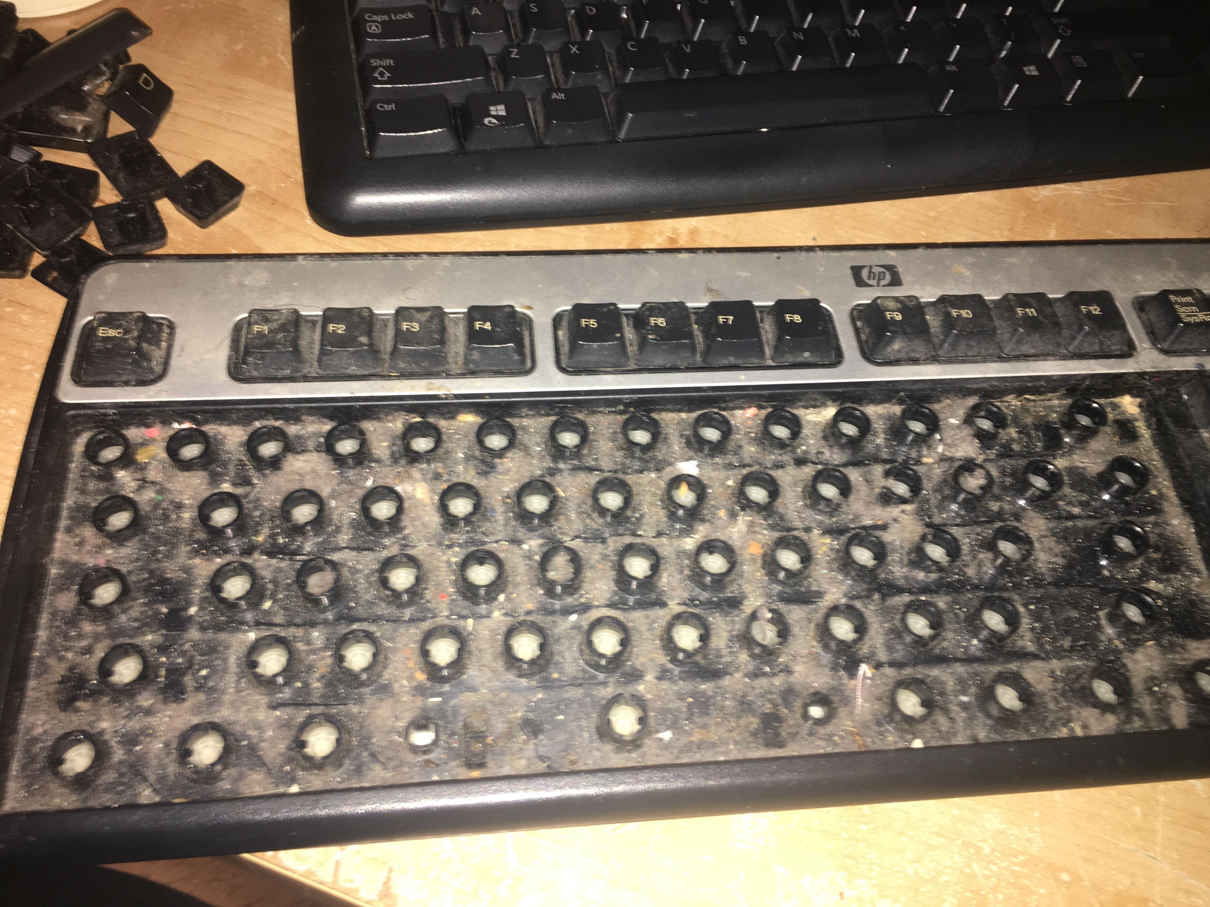 Friend decided it was time to clean his keyboard... r