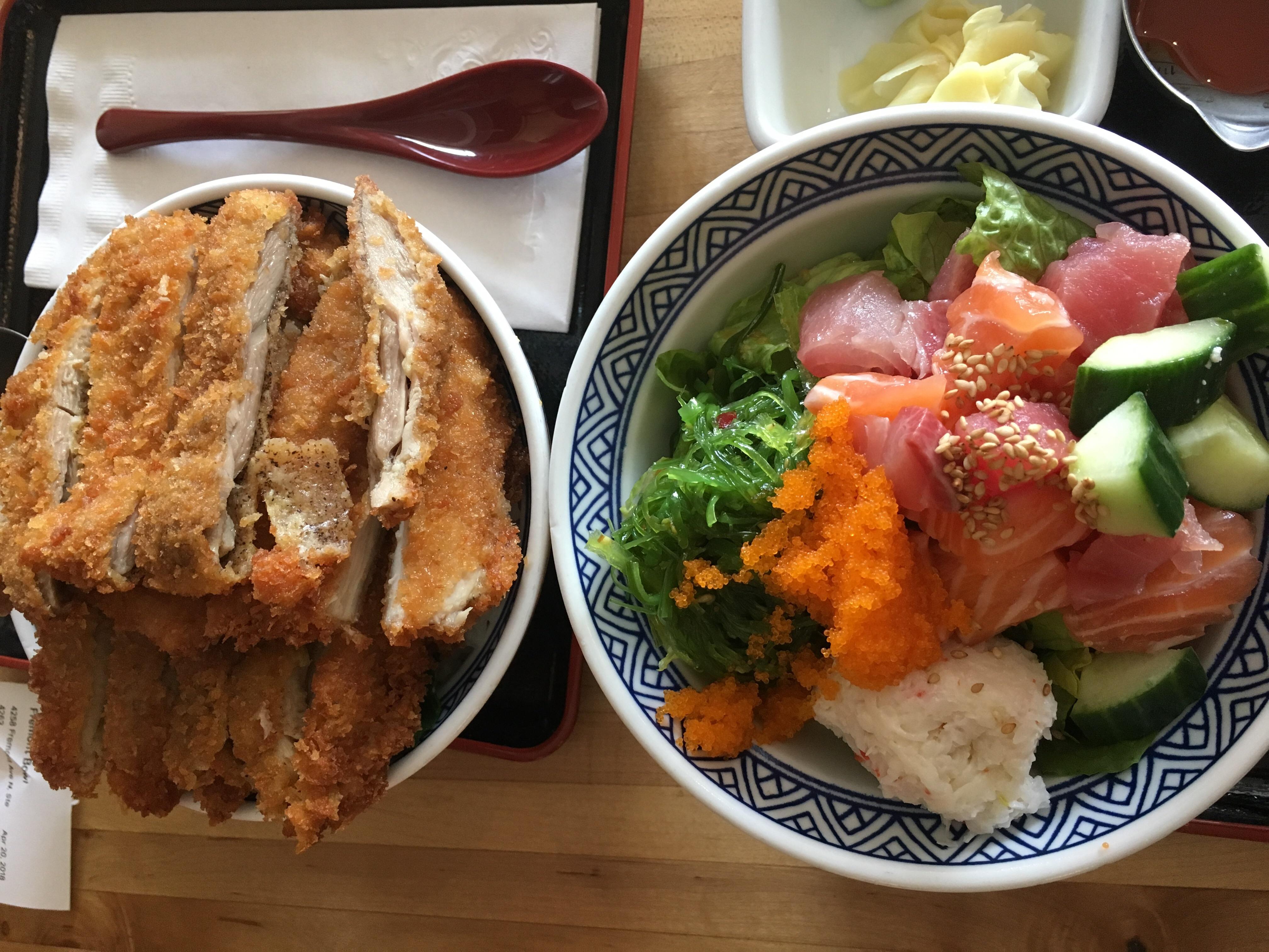 [I ate] Poke bowl and chicken katsu bowl r/food