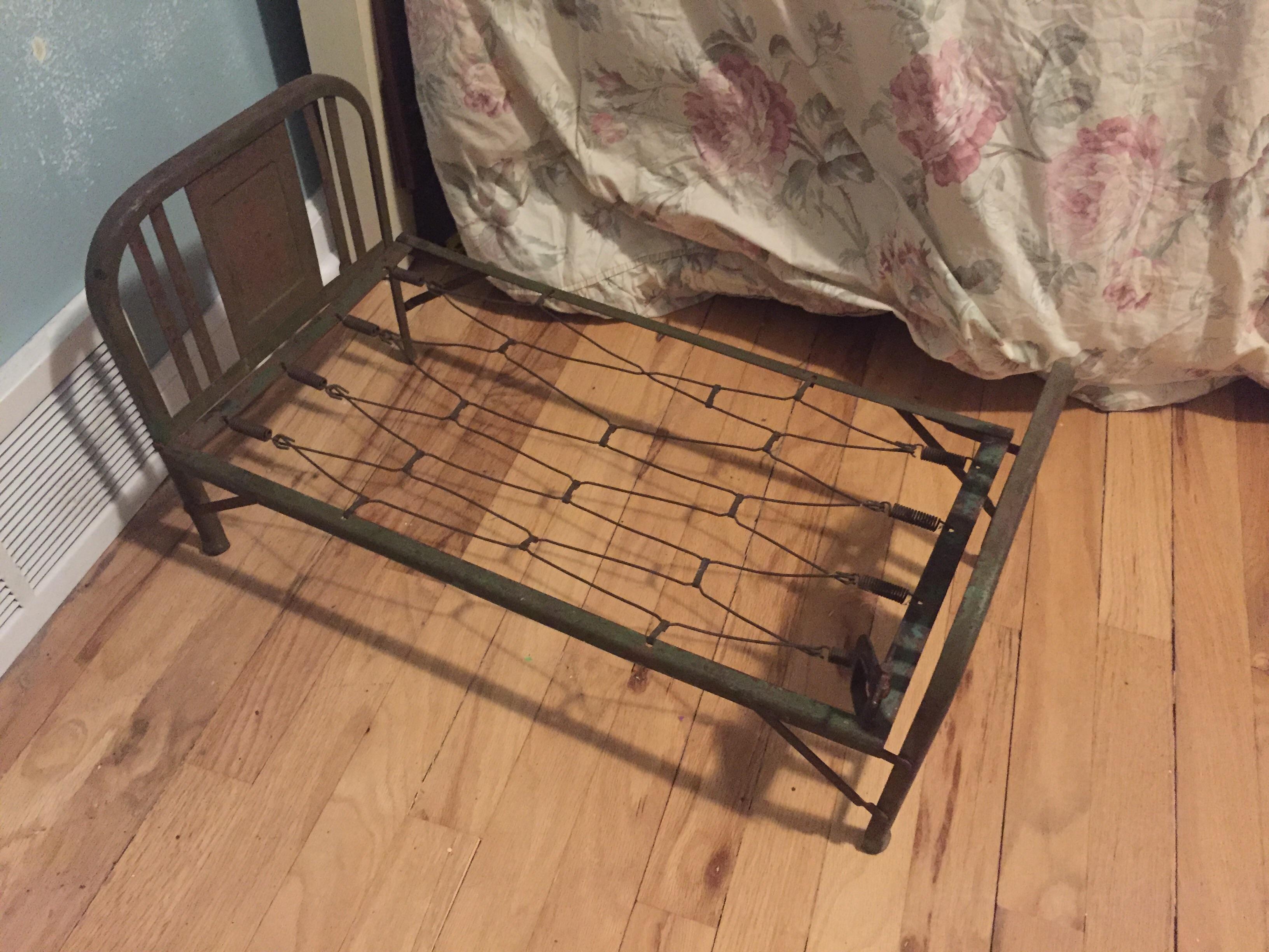 Just realized my antique doll bed is actually an old sample bed and I