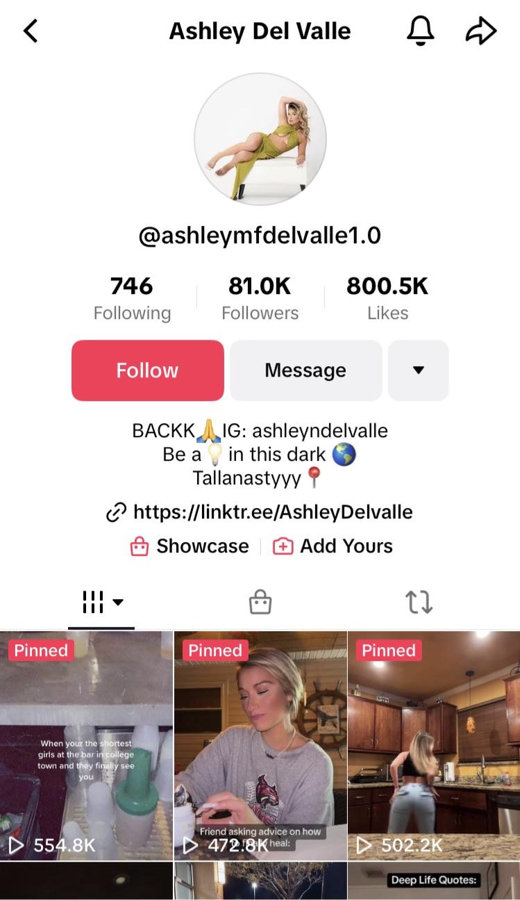 Ashley delvalle??? Does she come up on anyone else’s feed? Thoughts ? : tiktokgossip