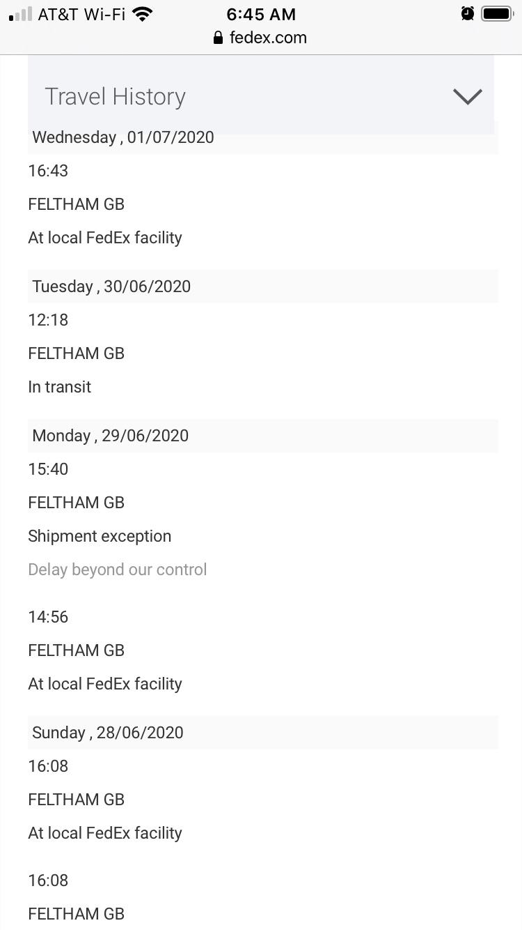Package stuck at Feltham GB since Saturday r/FedEx