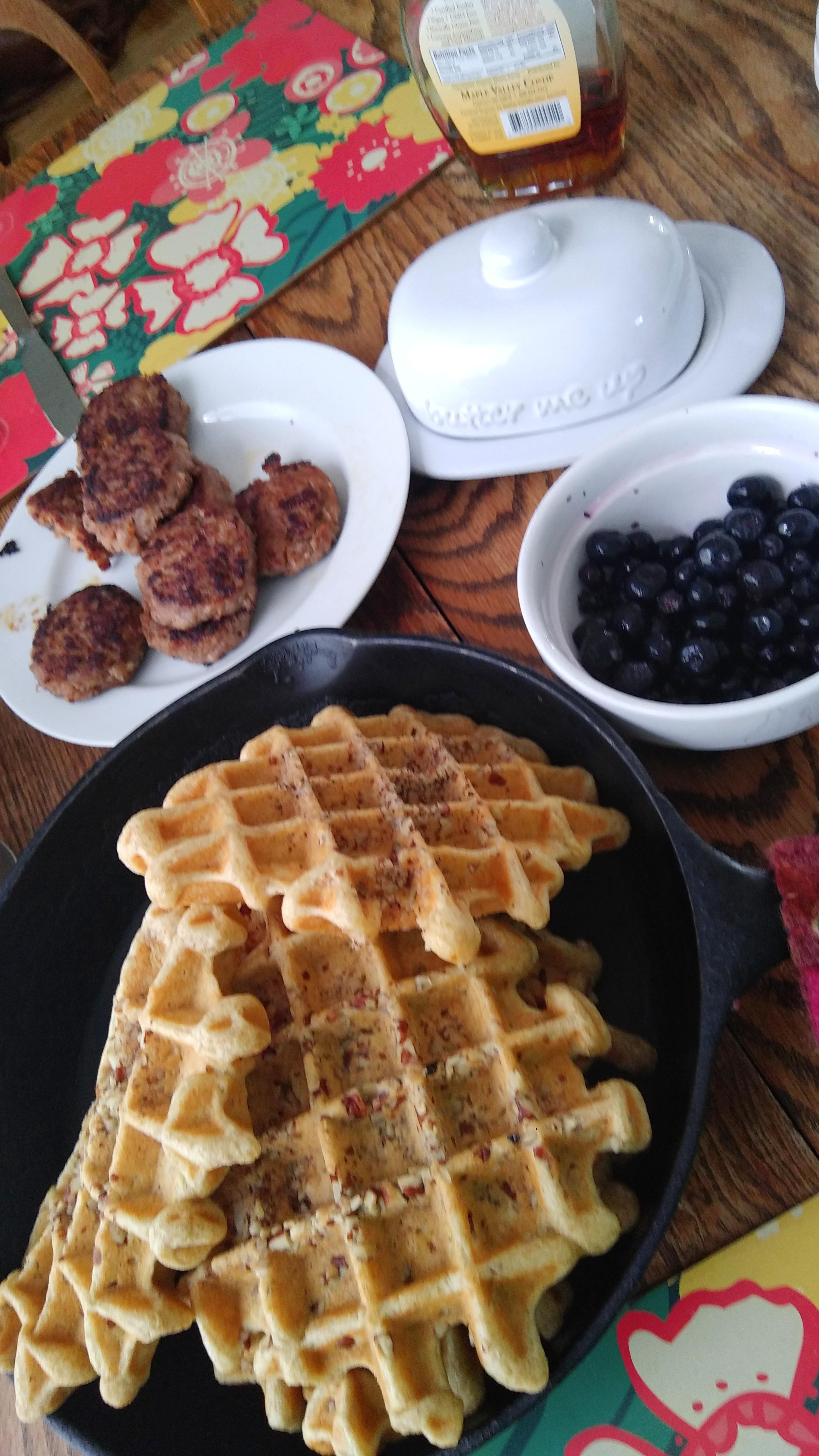 Sourdough pecan waffles for dinner! r/Sourdough