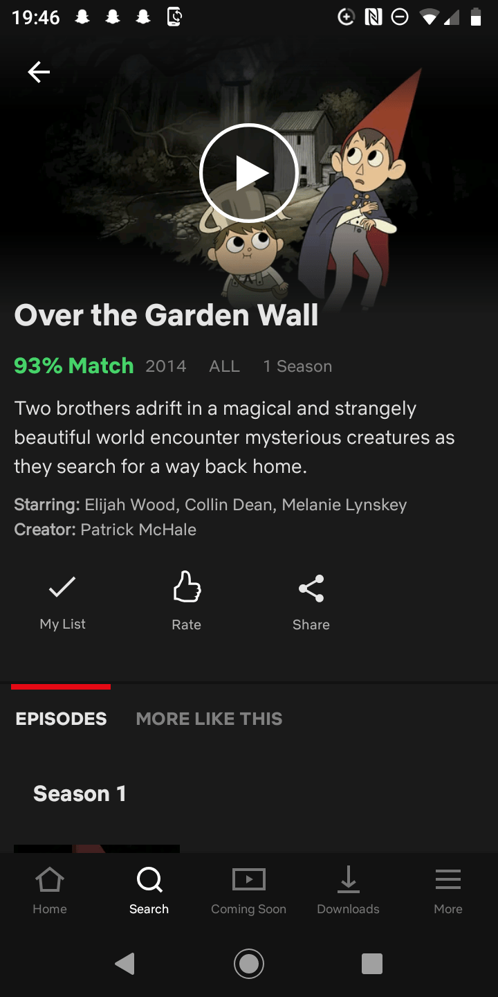 Everybody is saying over the garden wall has been taken off Netflix but