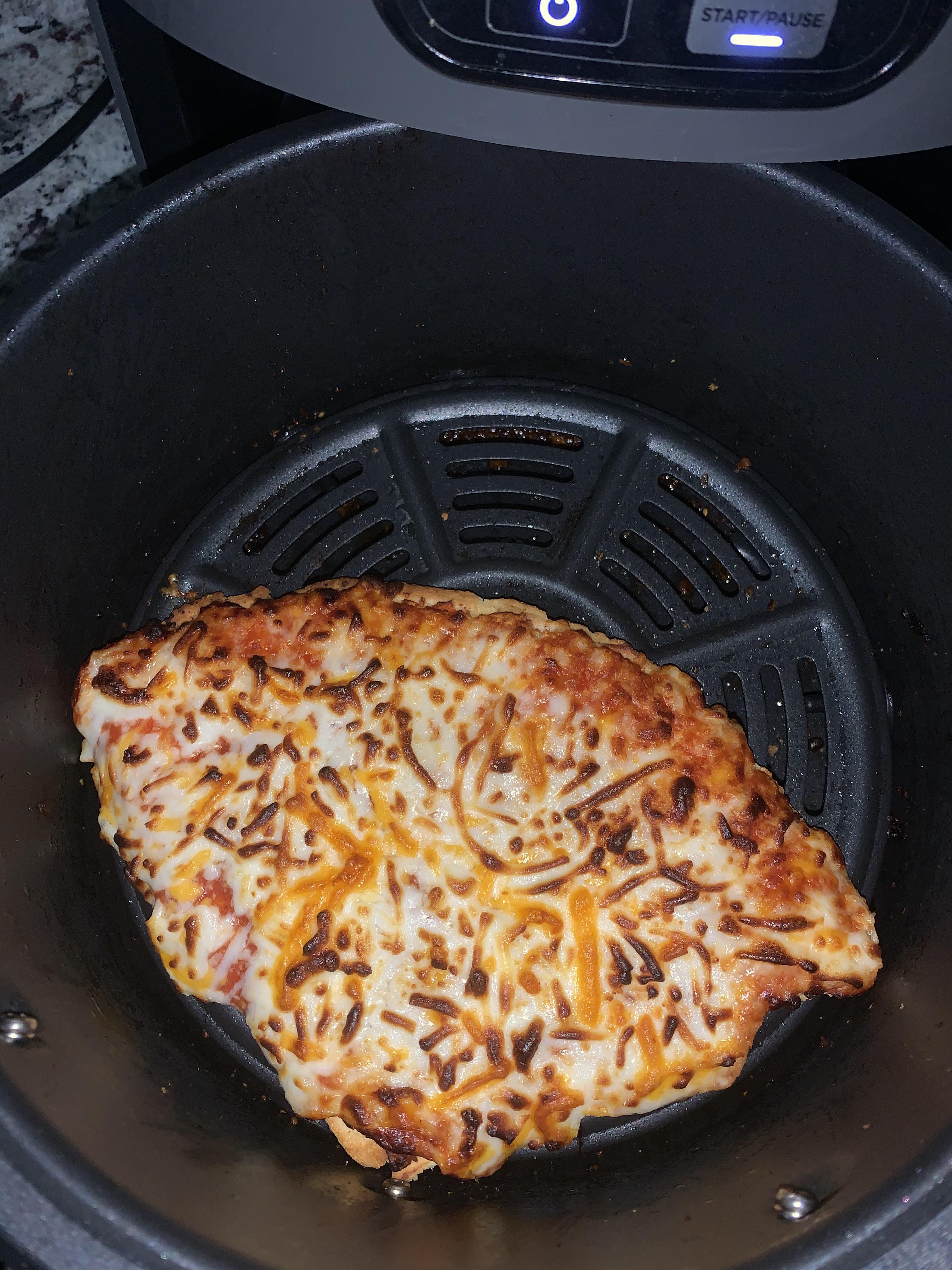 Air Fryer Pizza, weird shape but tasted great! r/Pizza