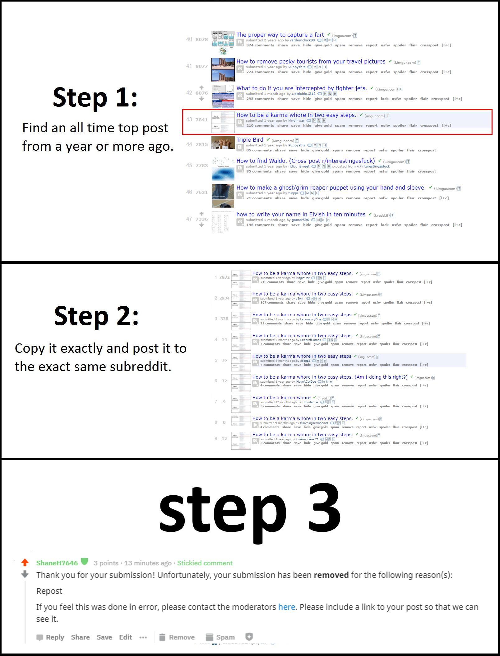 How to get a post removed on reddit r/LearnUselessTalents