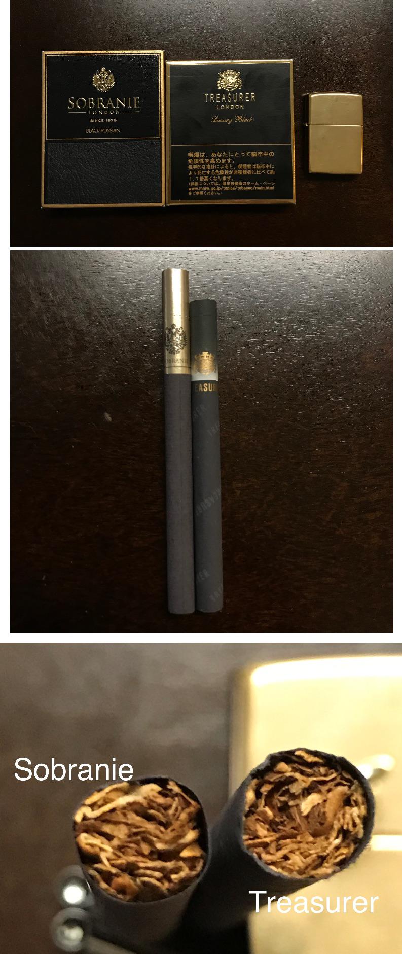 Comparison/review Sobranie Black Russian and Treasurer Luxury Black
