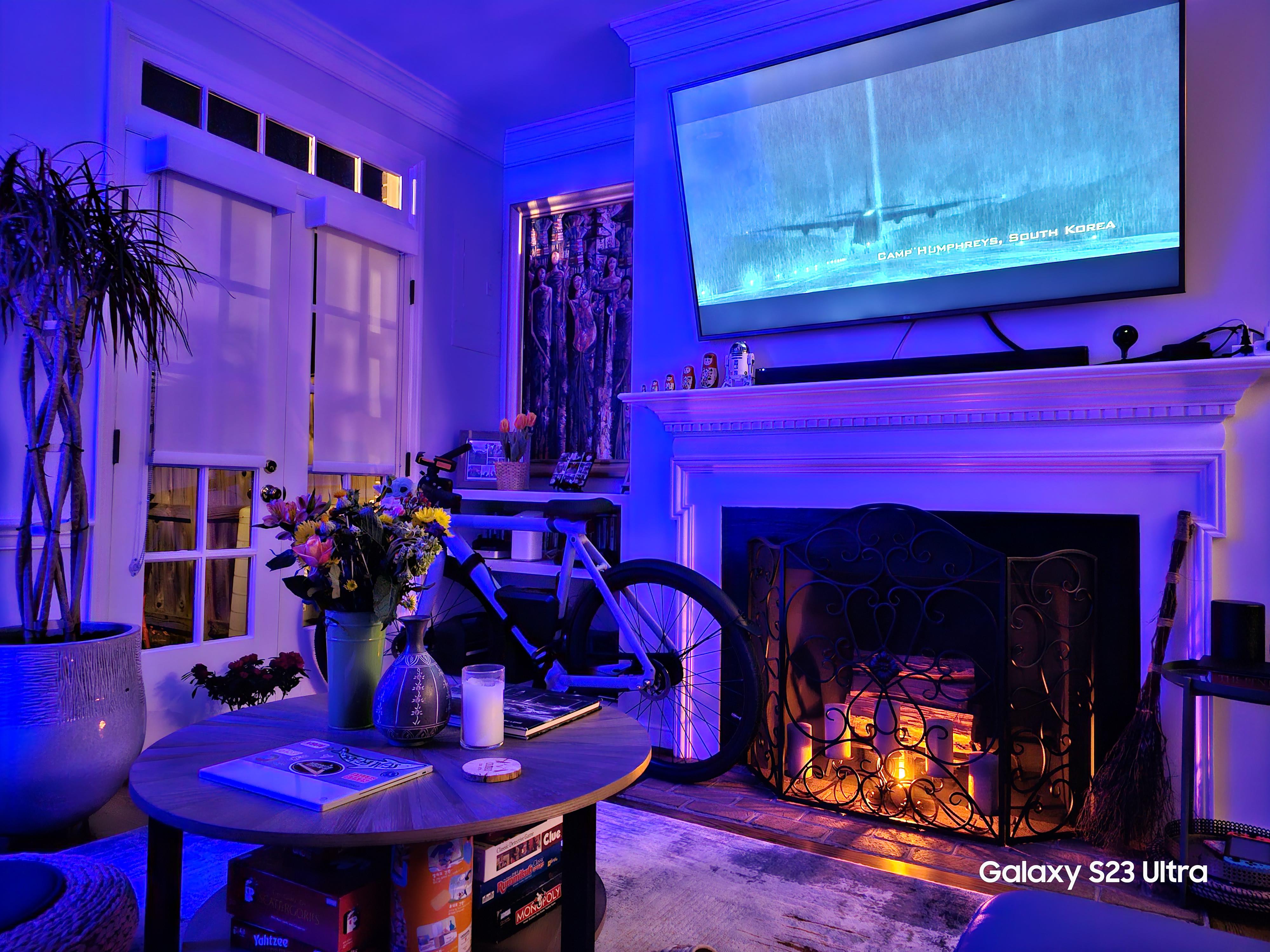 My living room view from the couch. TV watching mode. r/CozyPlaces