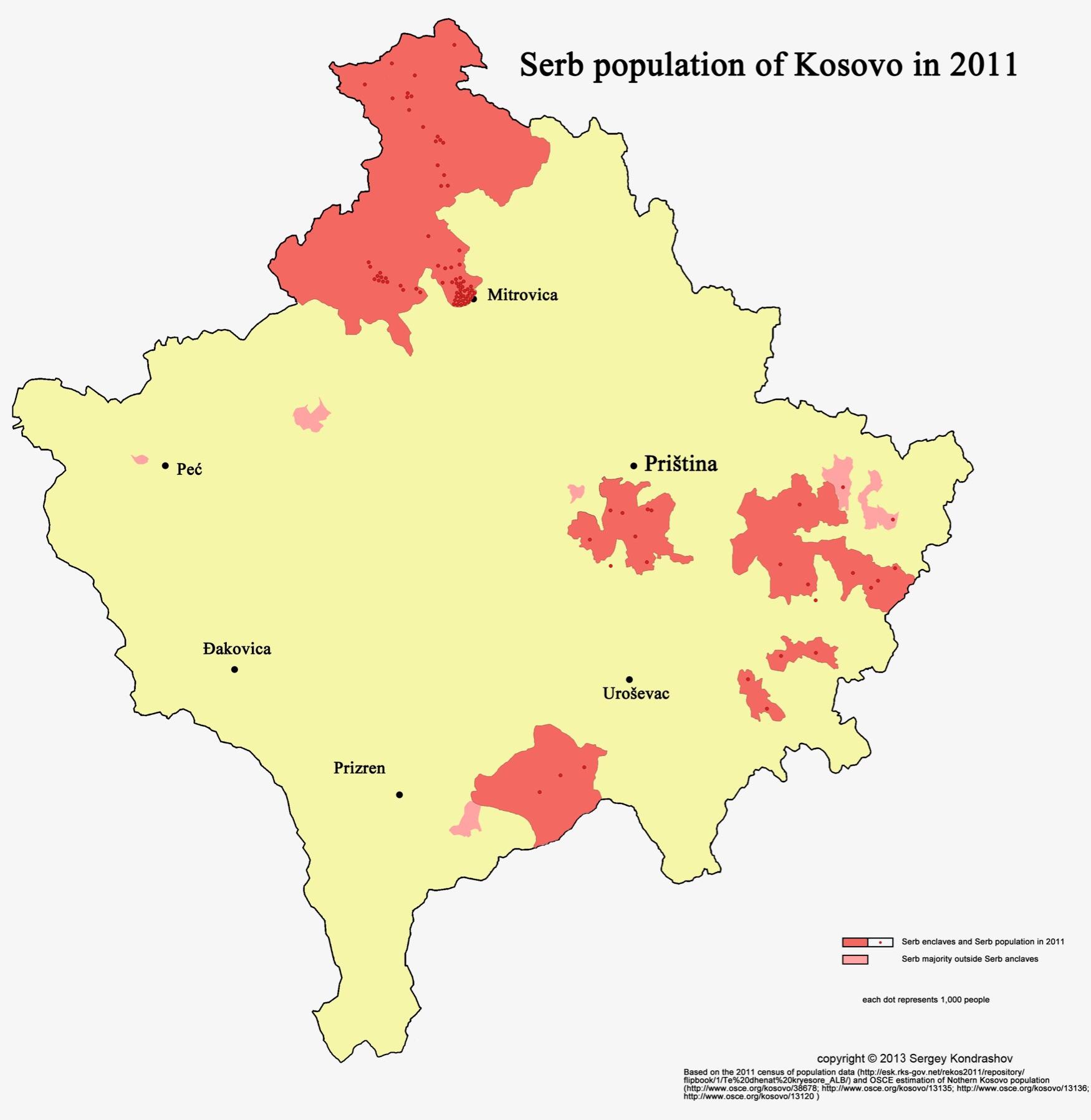Serb population of Kosovo in 2011 [2922 x 3000] r/MapPorn