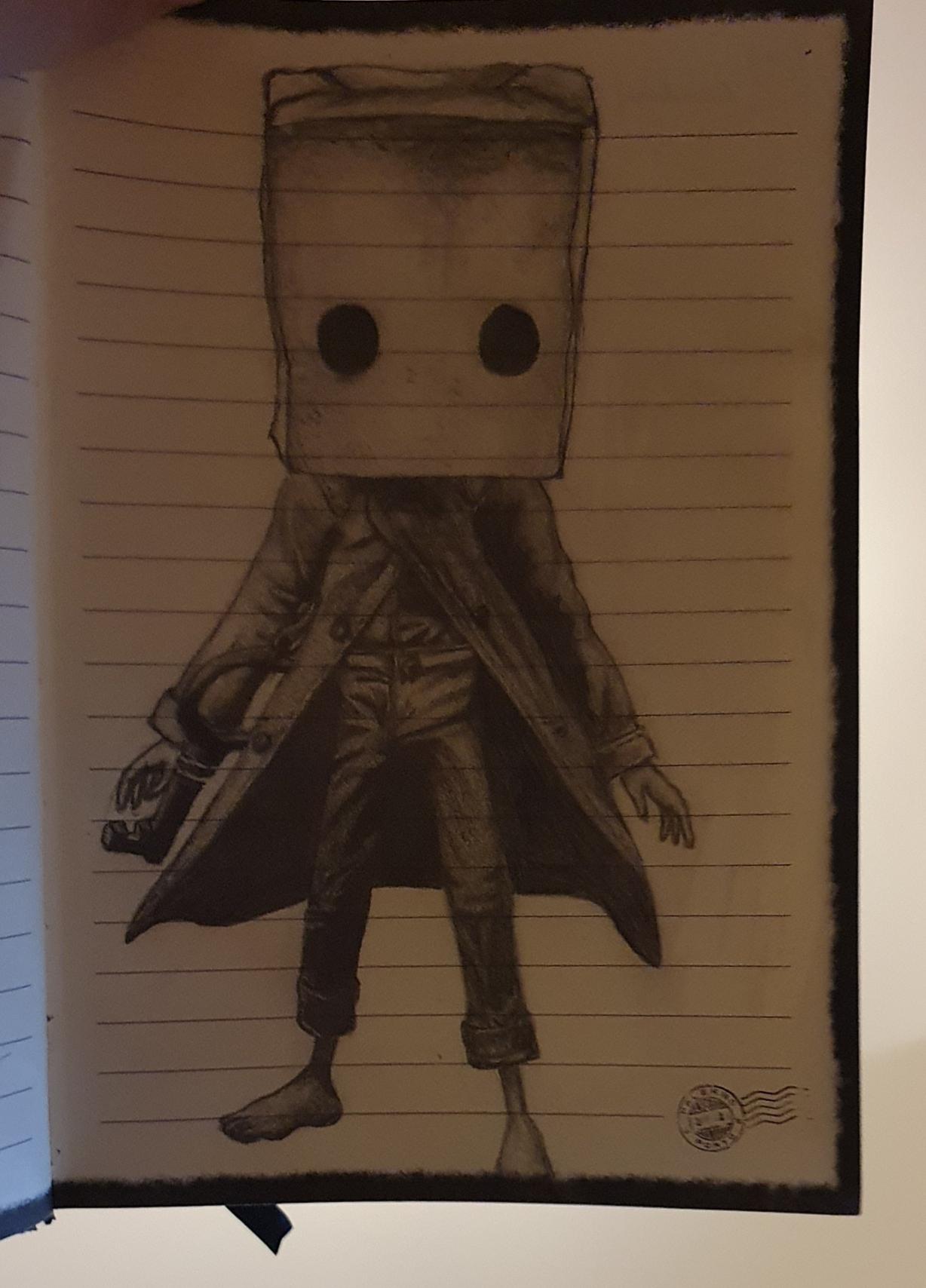 My attempt at drawing Mono ) LittleNightmares